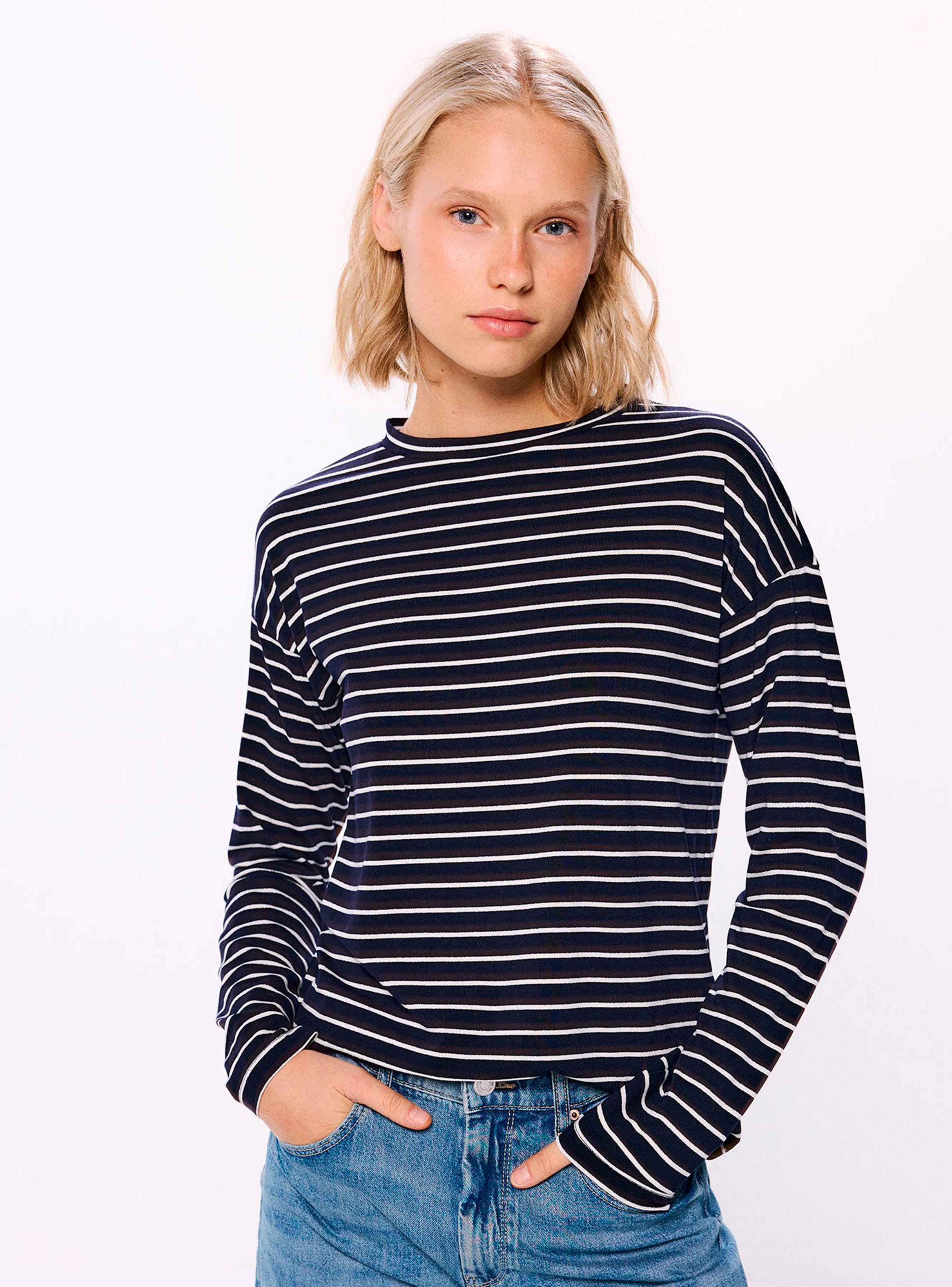 Polera a Rayas Manga Larga-0