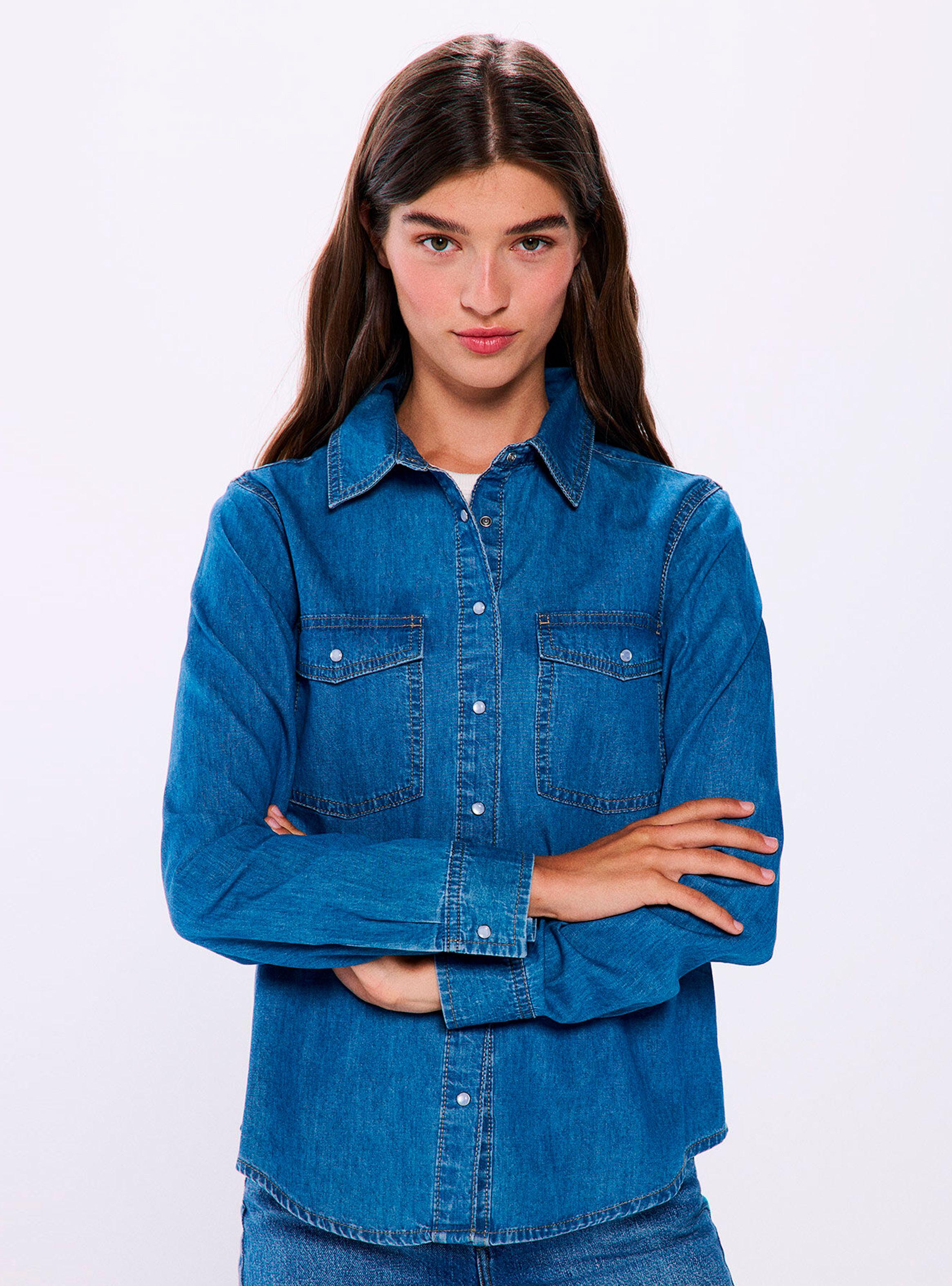 Camisa Vaquera Manga Larga-0