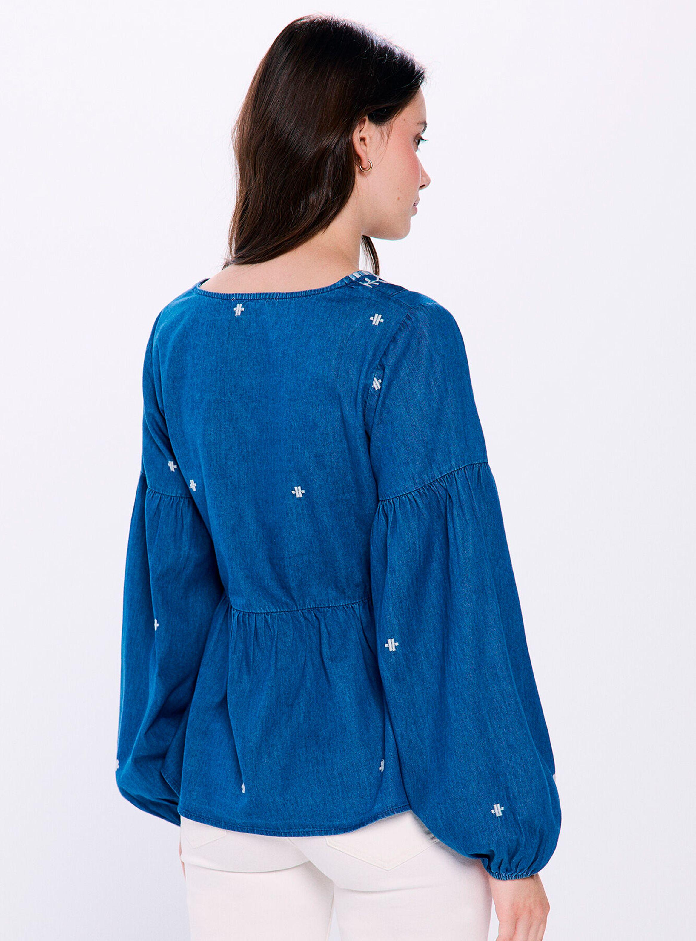 Blusa Denim Bordados-1