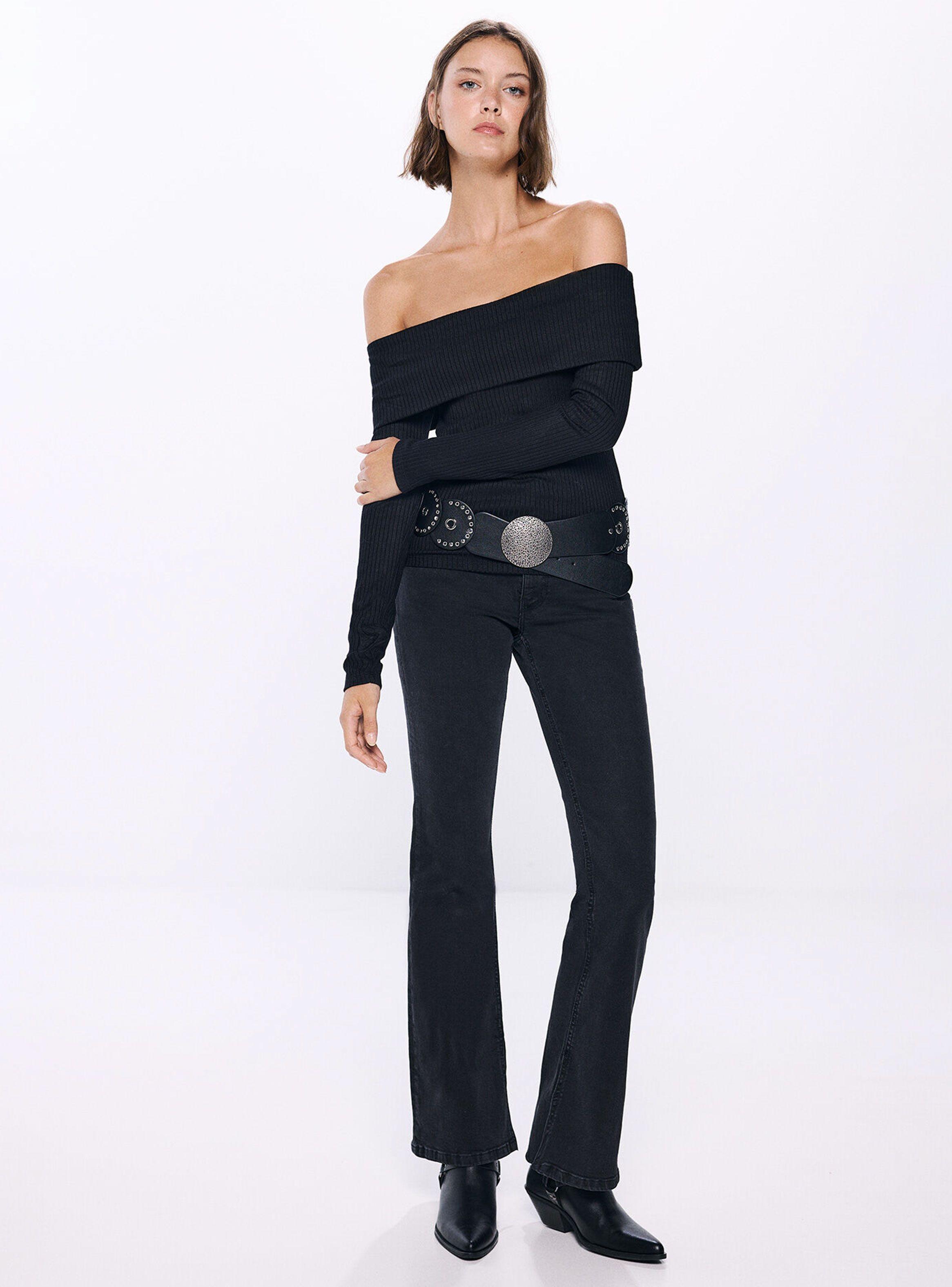 Jeans Flare de Tiro Medio-4