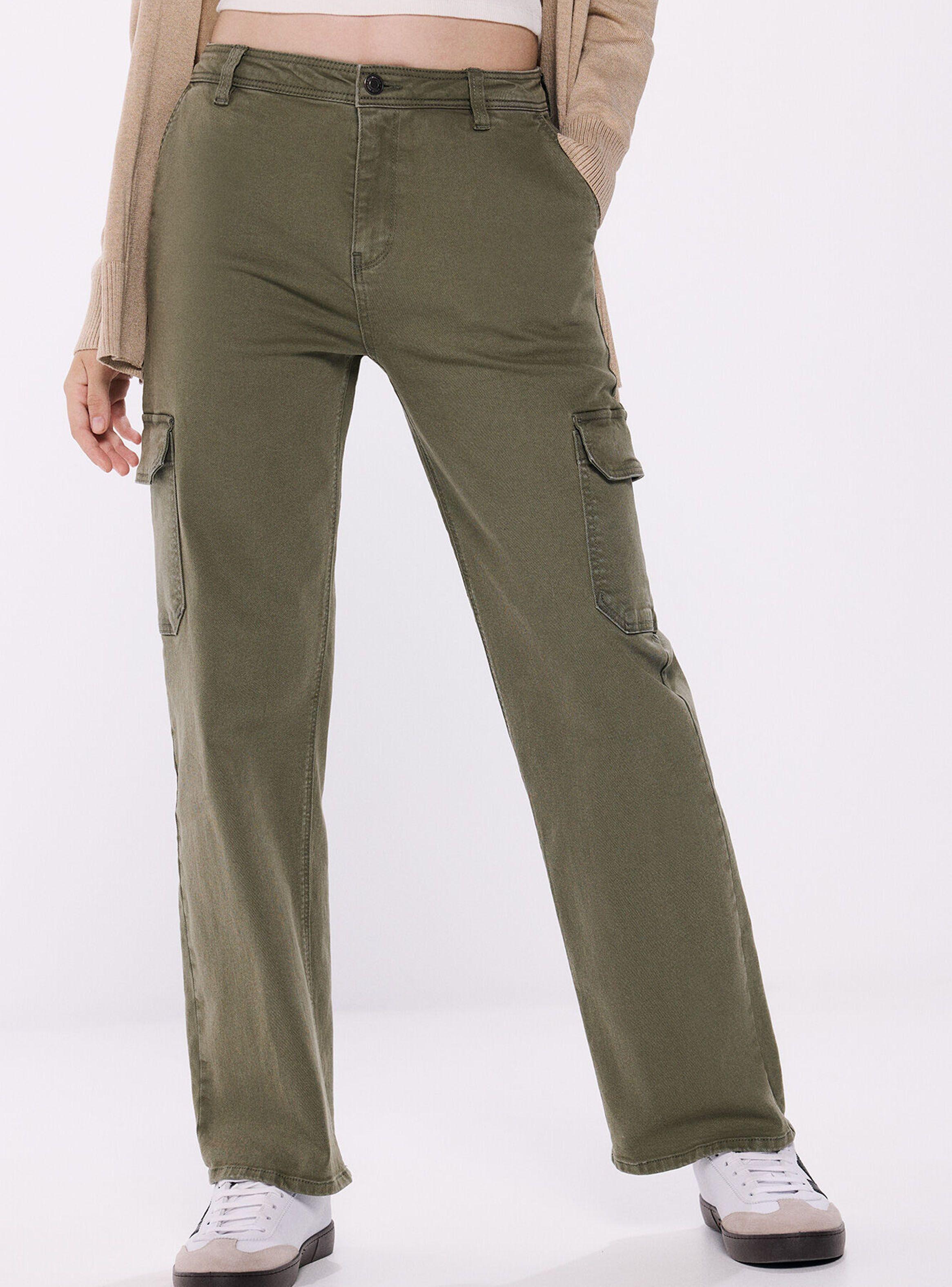 Pantalón Cargo Tiro Medio Algodón-0