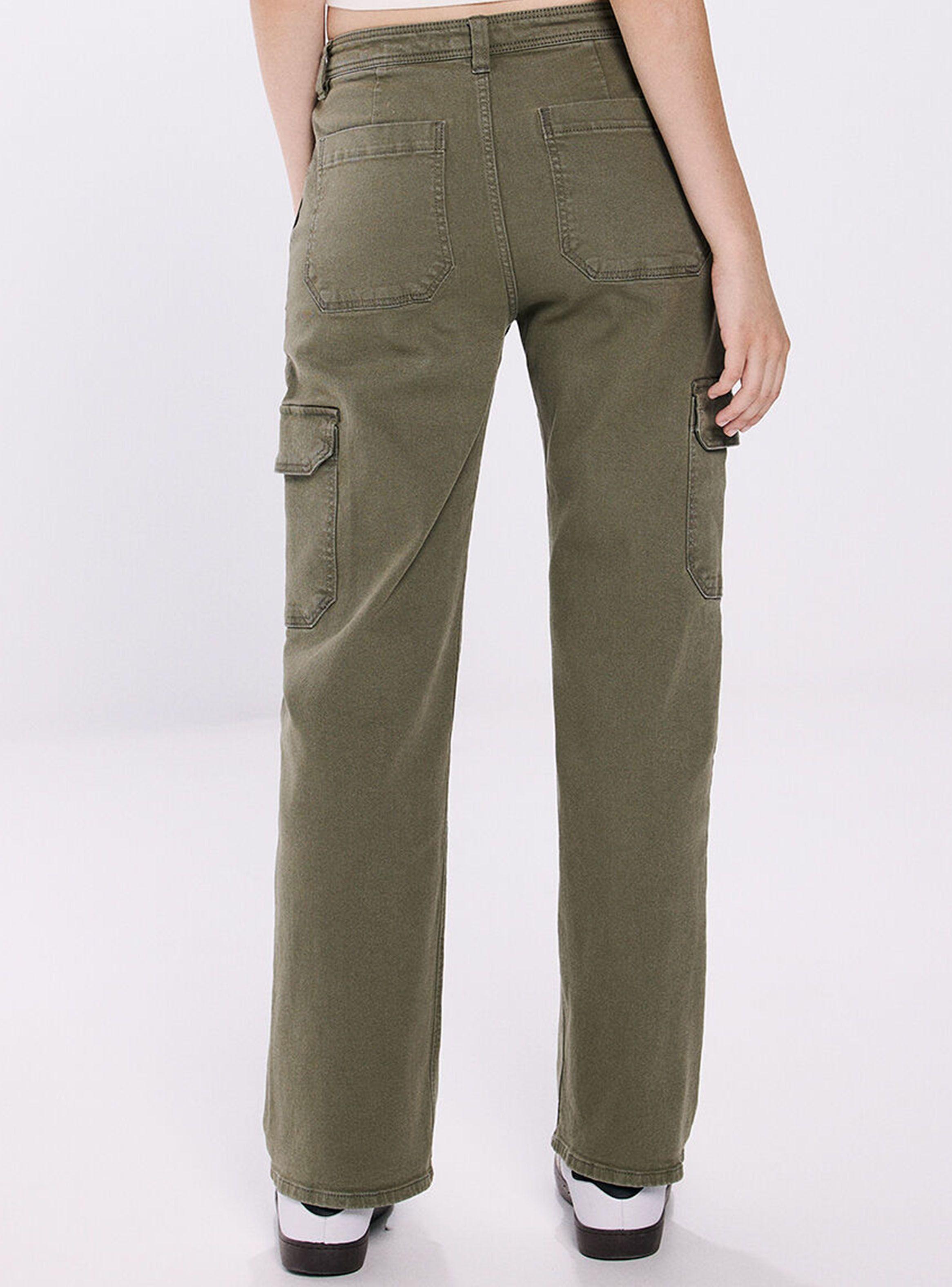 Pantalón Cargo Tiro Medio Algodón-1
