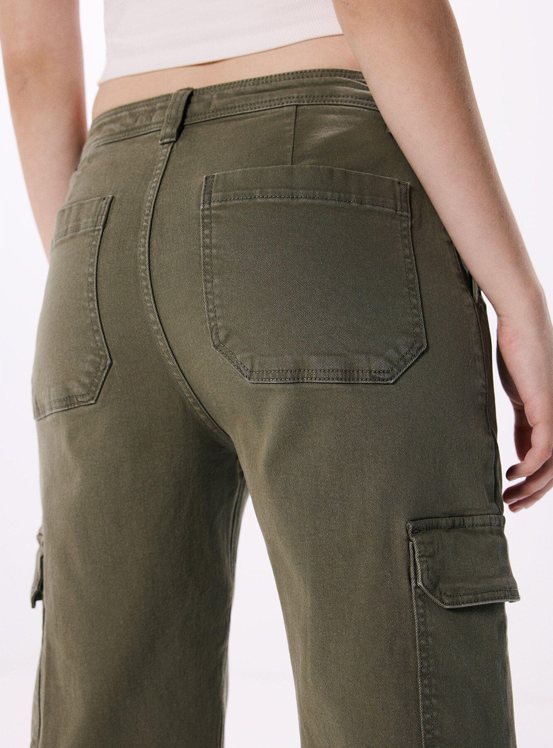 Pantalón Cargo Tiro Medio Algodón-2