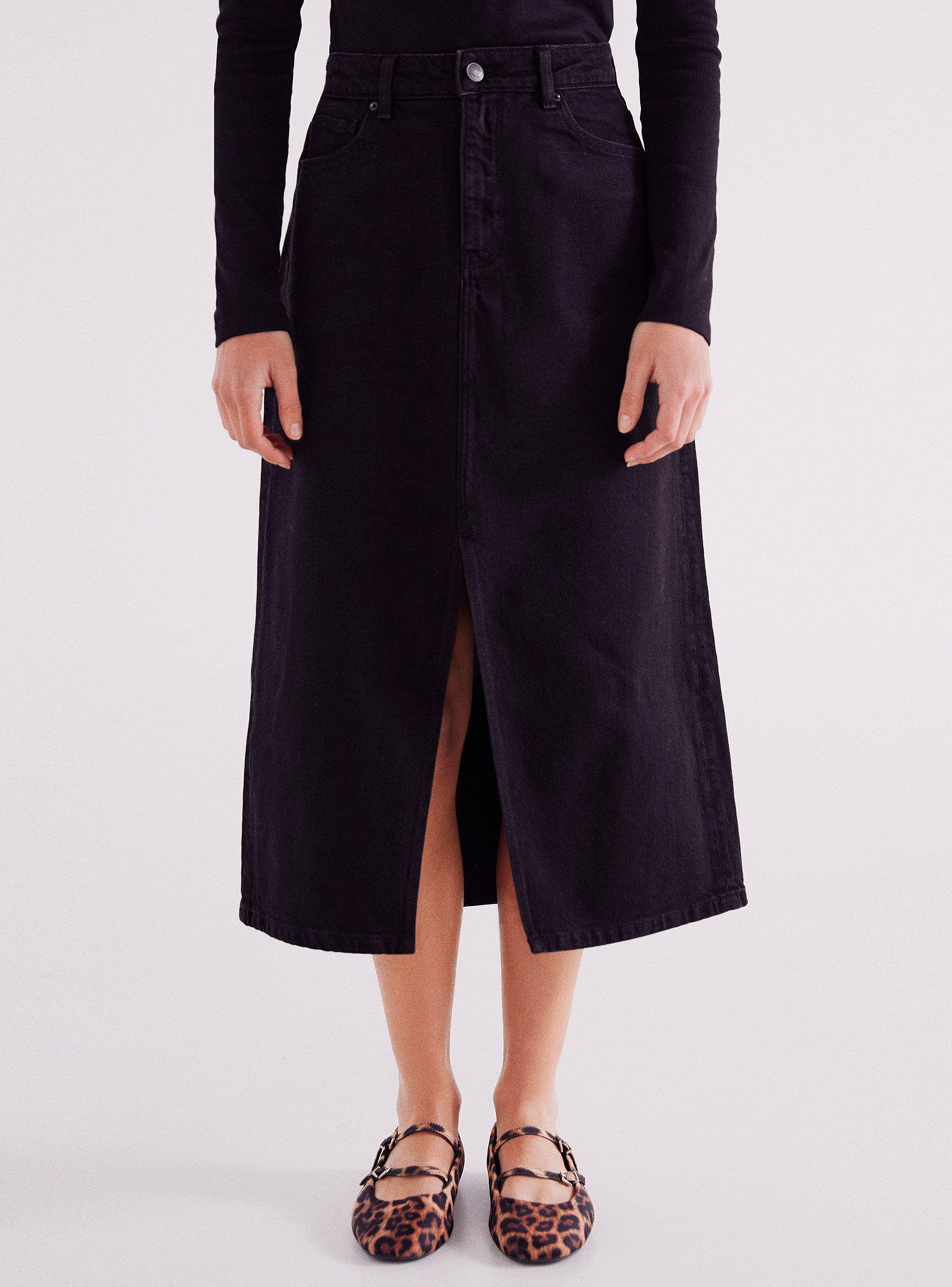 Falda Midi Vaquera-0