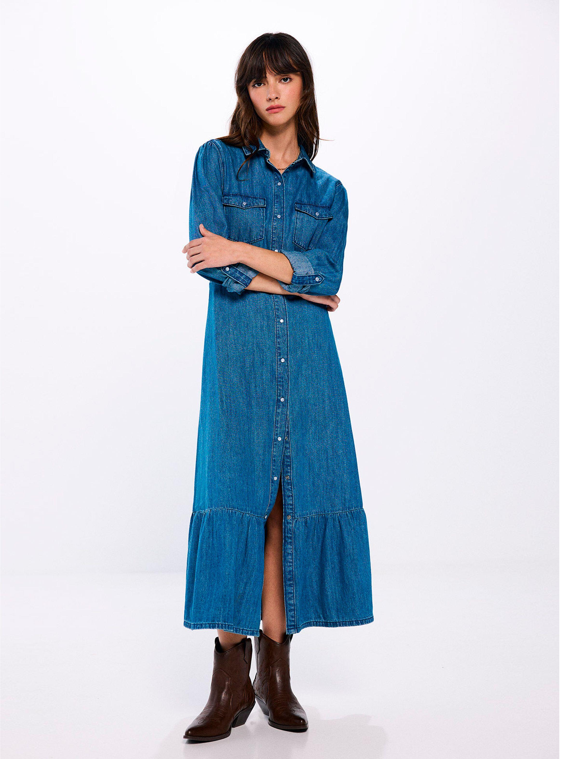 Vestido Midi Camisero Vaquero-0