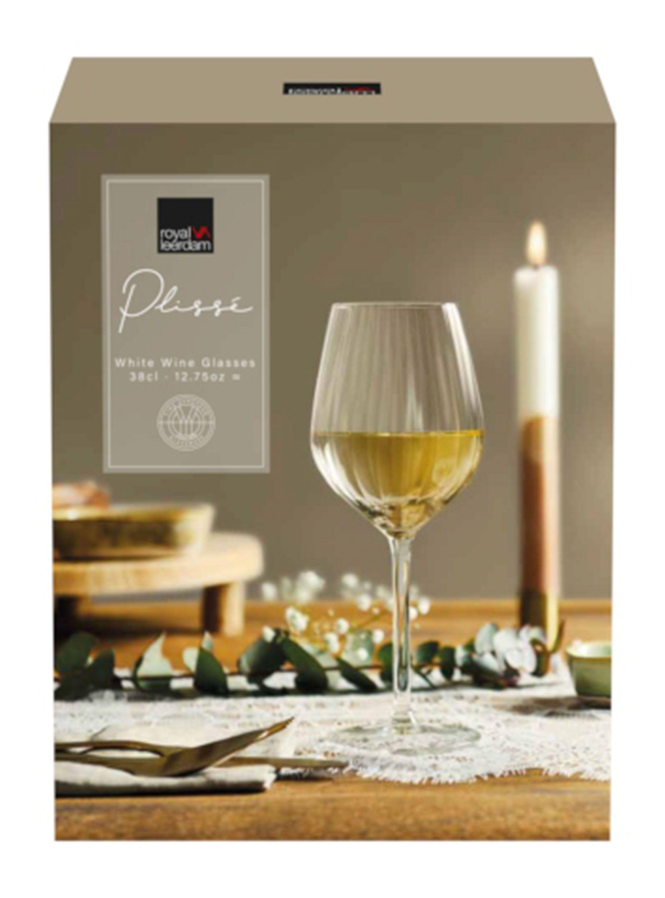 4 Copas Plisse Vino Blanco 380 ml-2