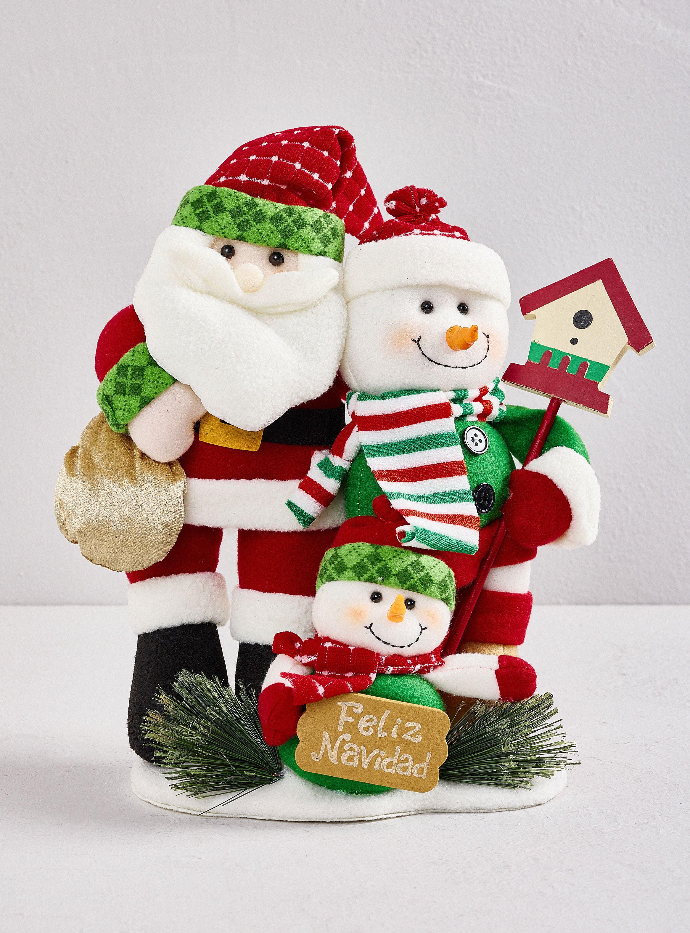 Muñeco de Navidad 36 cm Santa y Snowman-0