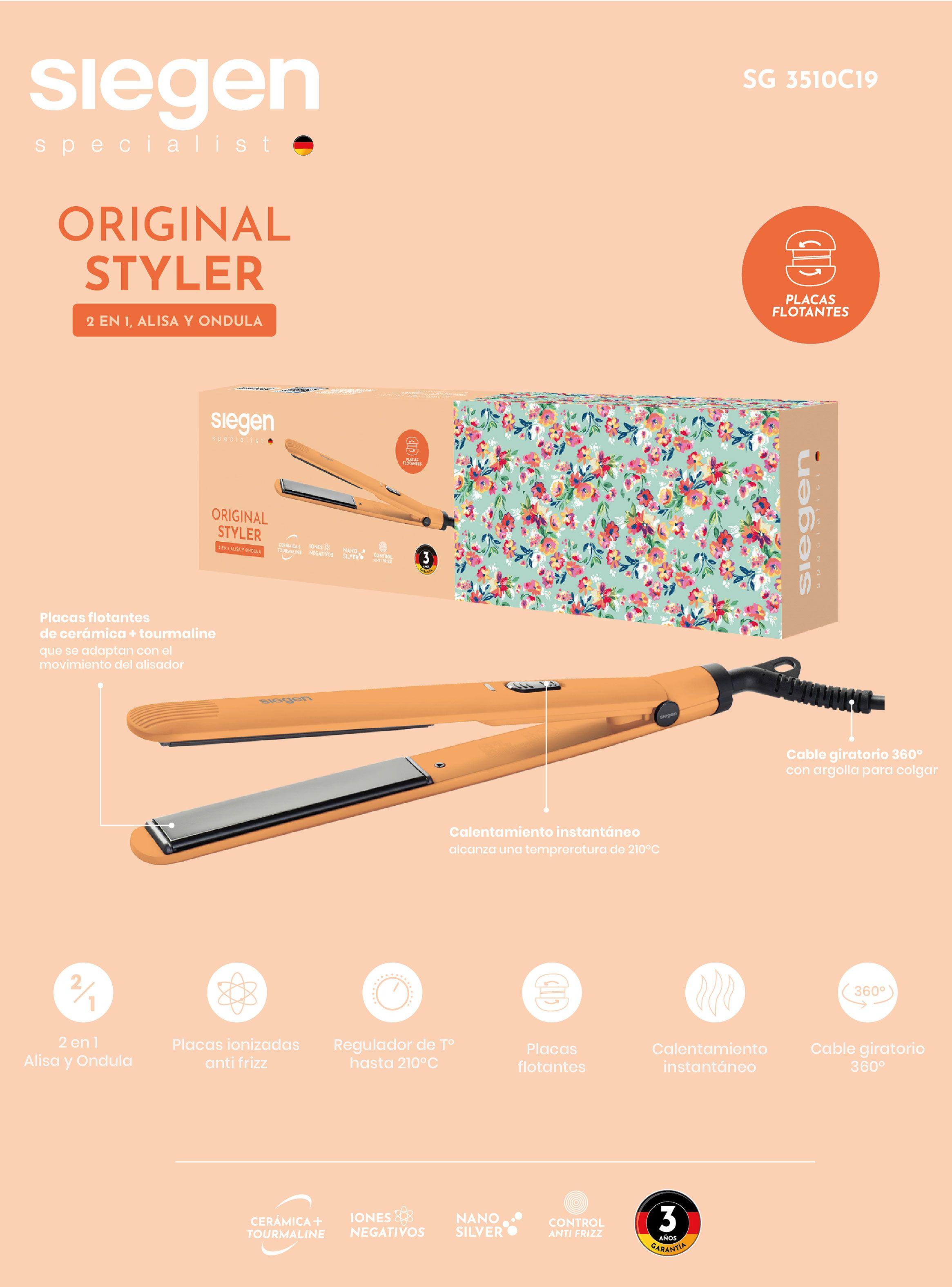 Alisador de Pelo Original Styler Naranjo SG-3510C19-5