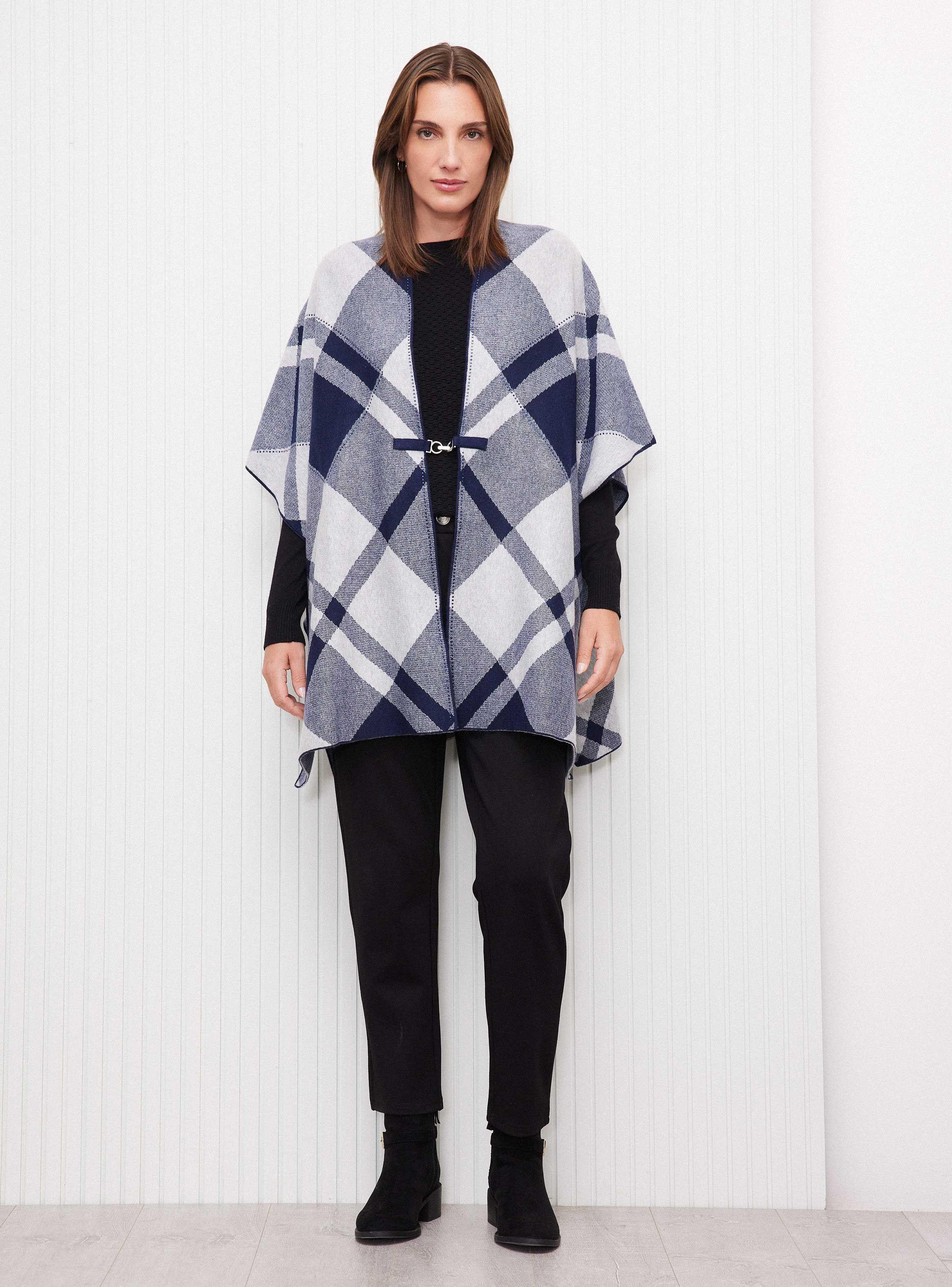 Chaleco Tapado Poncho Largo Diseño Jacquard-4