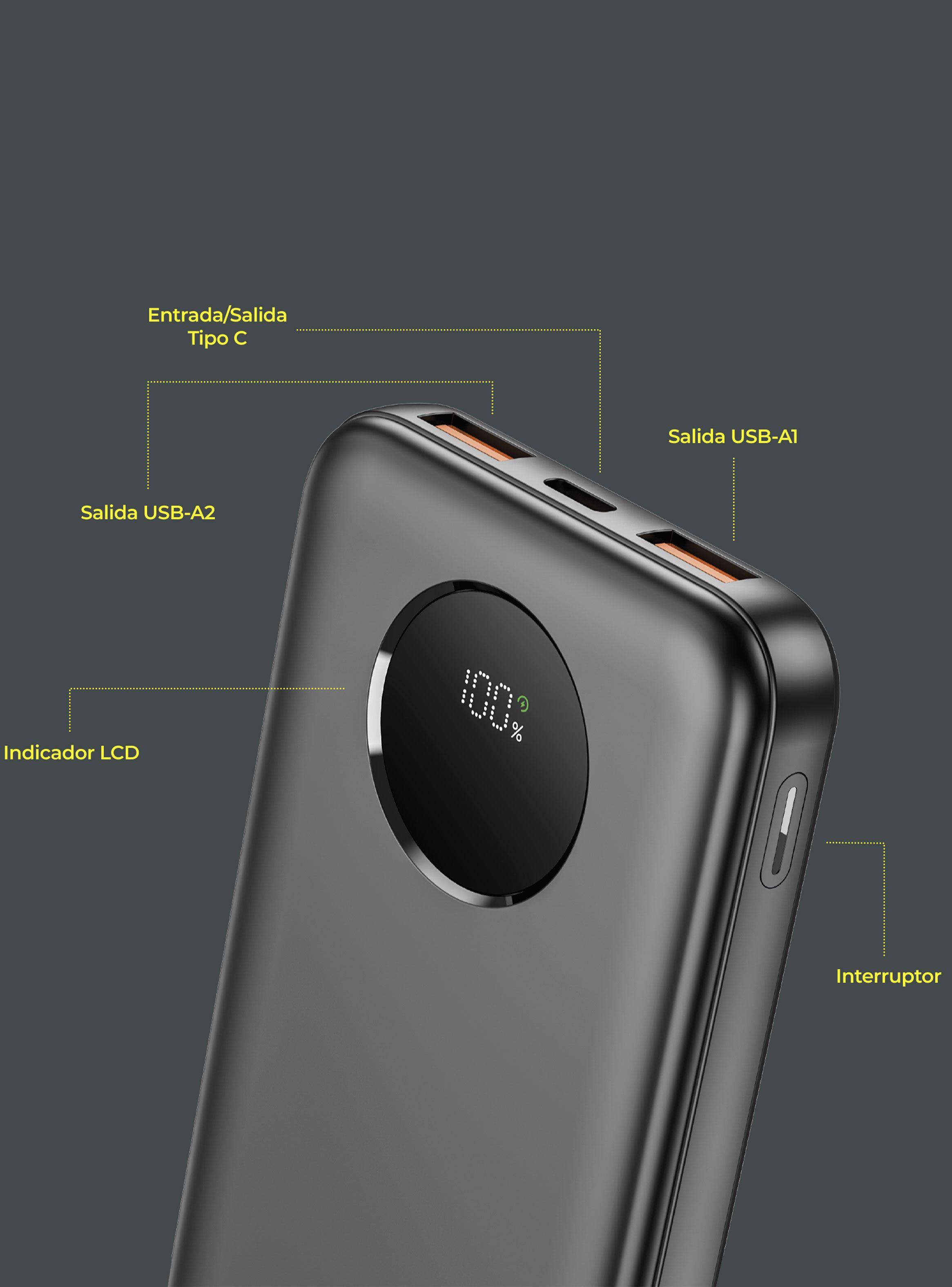 Batería Portátil con Pantalla LED 10.000 mAh-2
