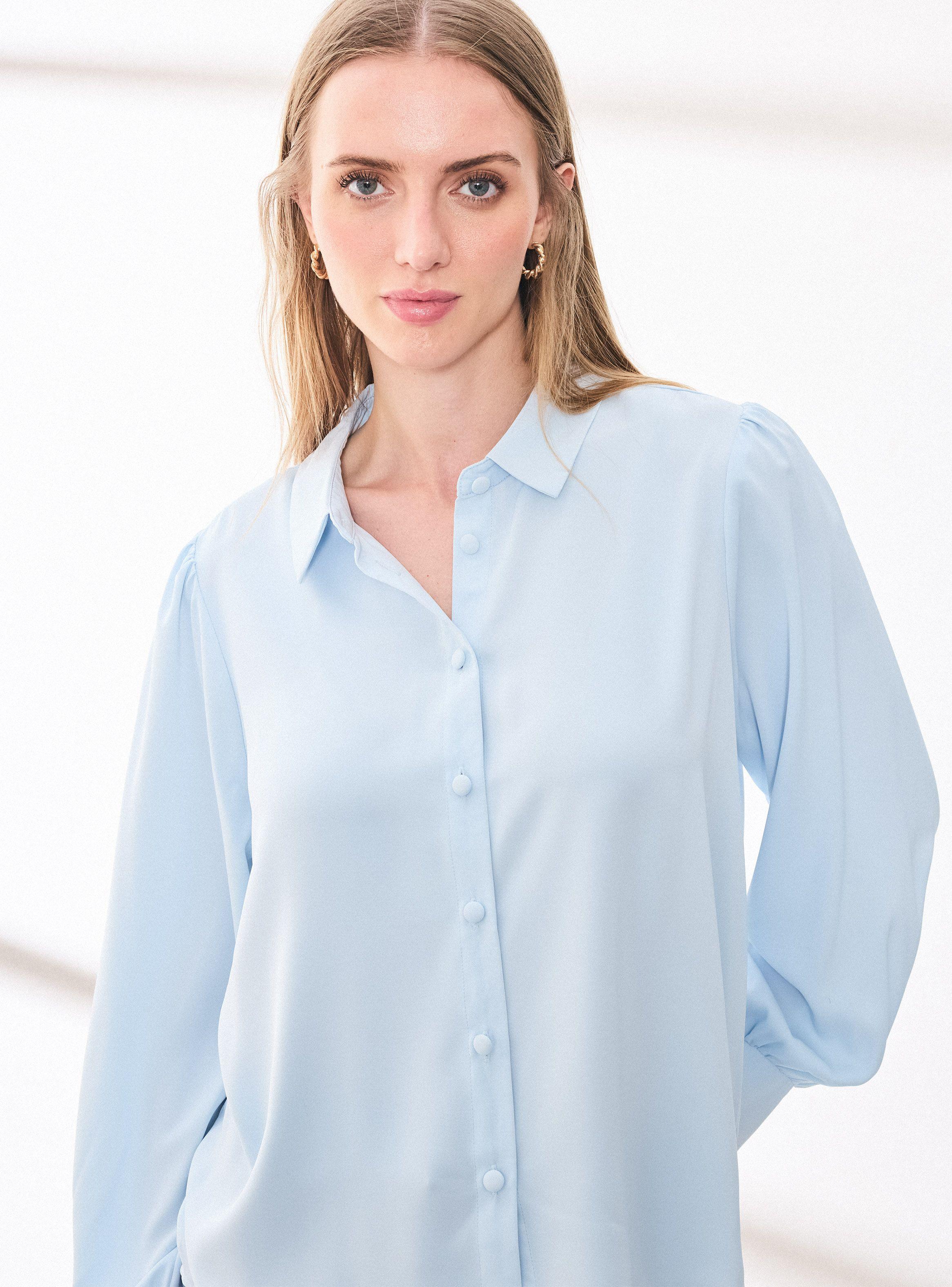 Blusa Satinada con Botón Forrado-2
