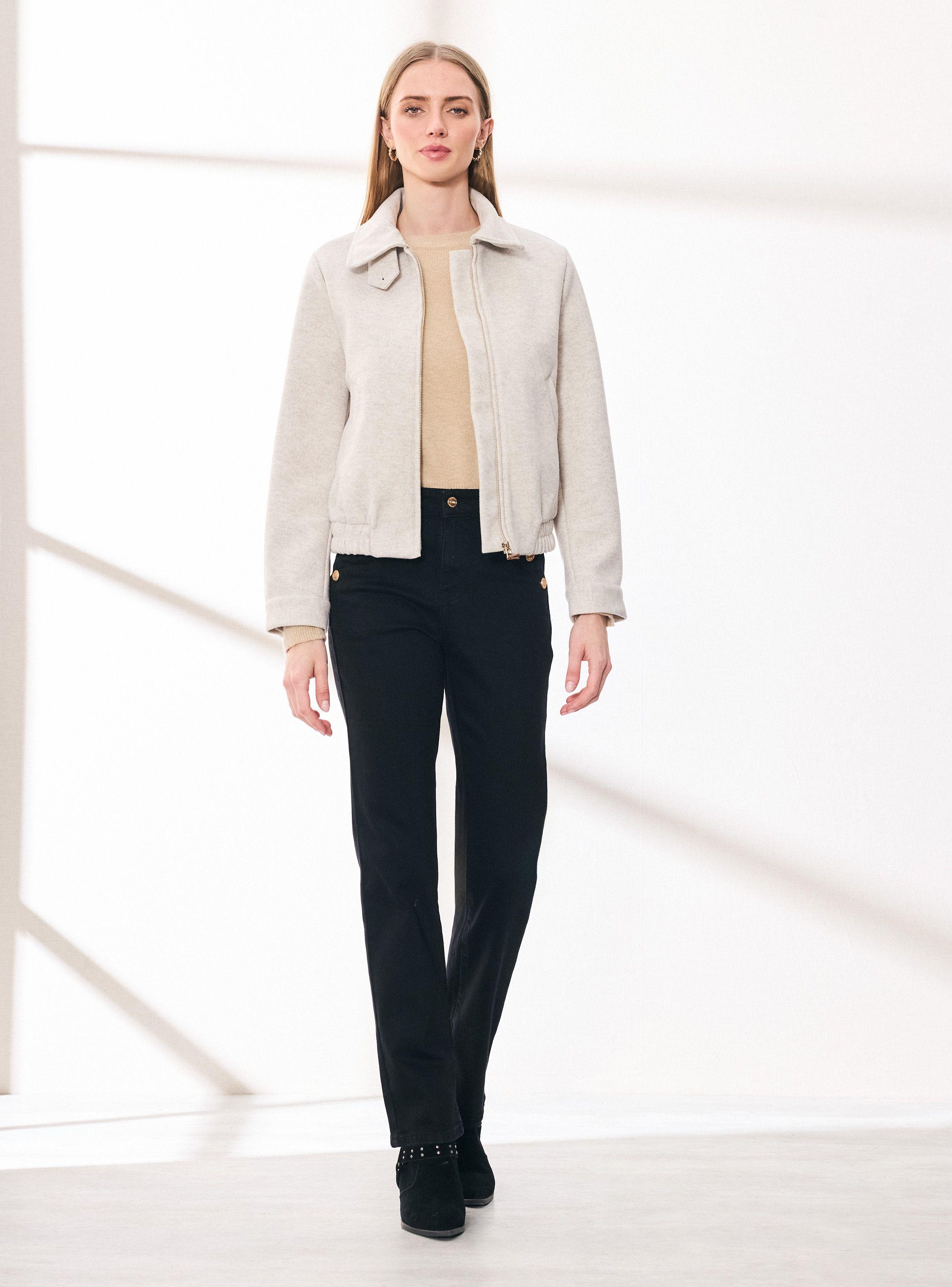 Chaqueta Bomber con Elástico en Cintura-4