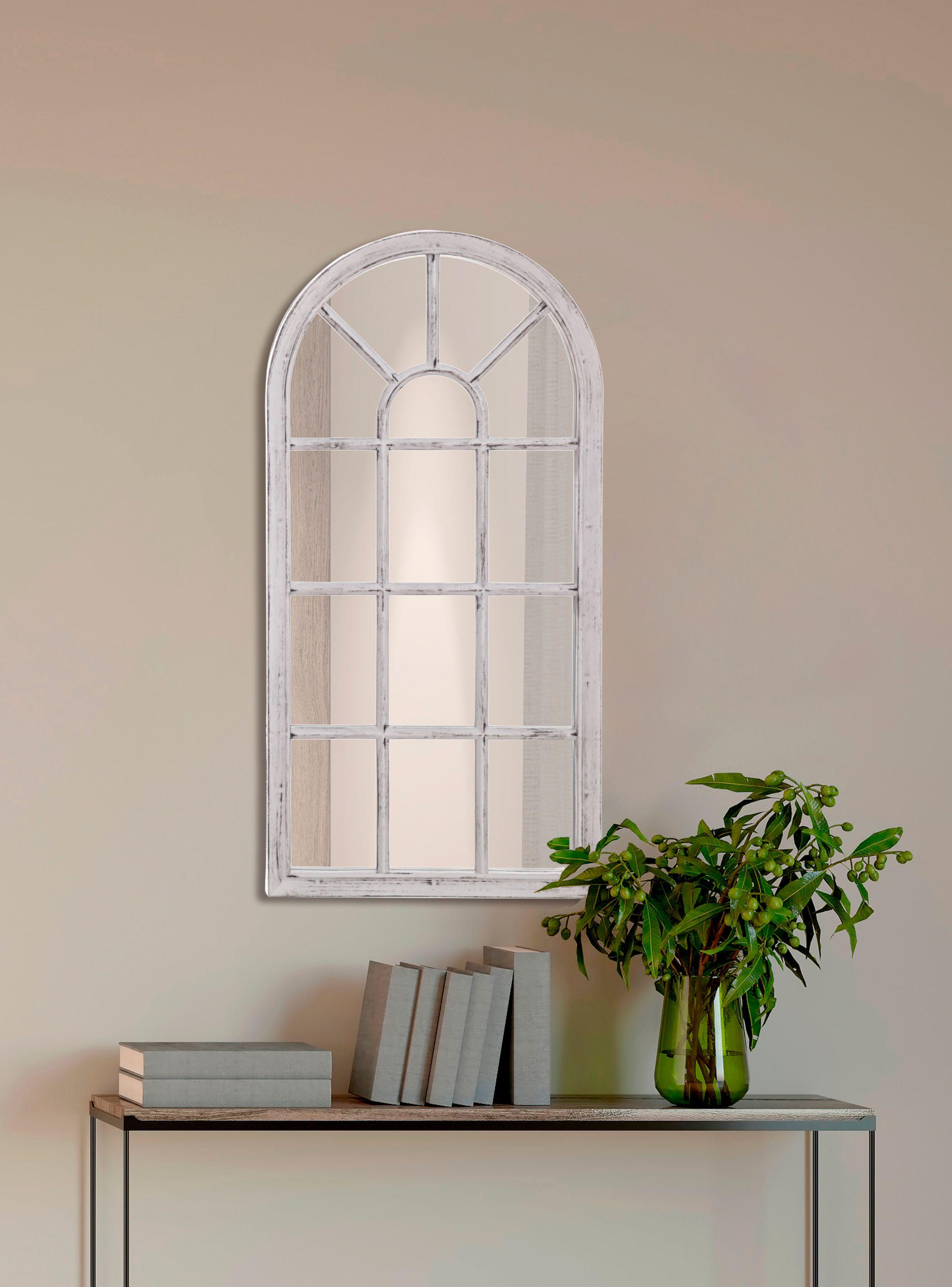 Espejo Ventana Redondo Blanco 70 x 35 cm-2