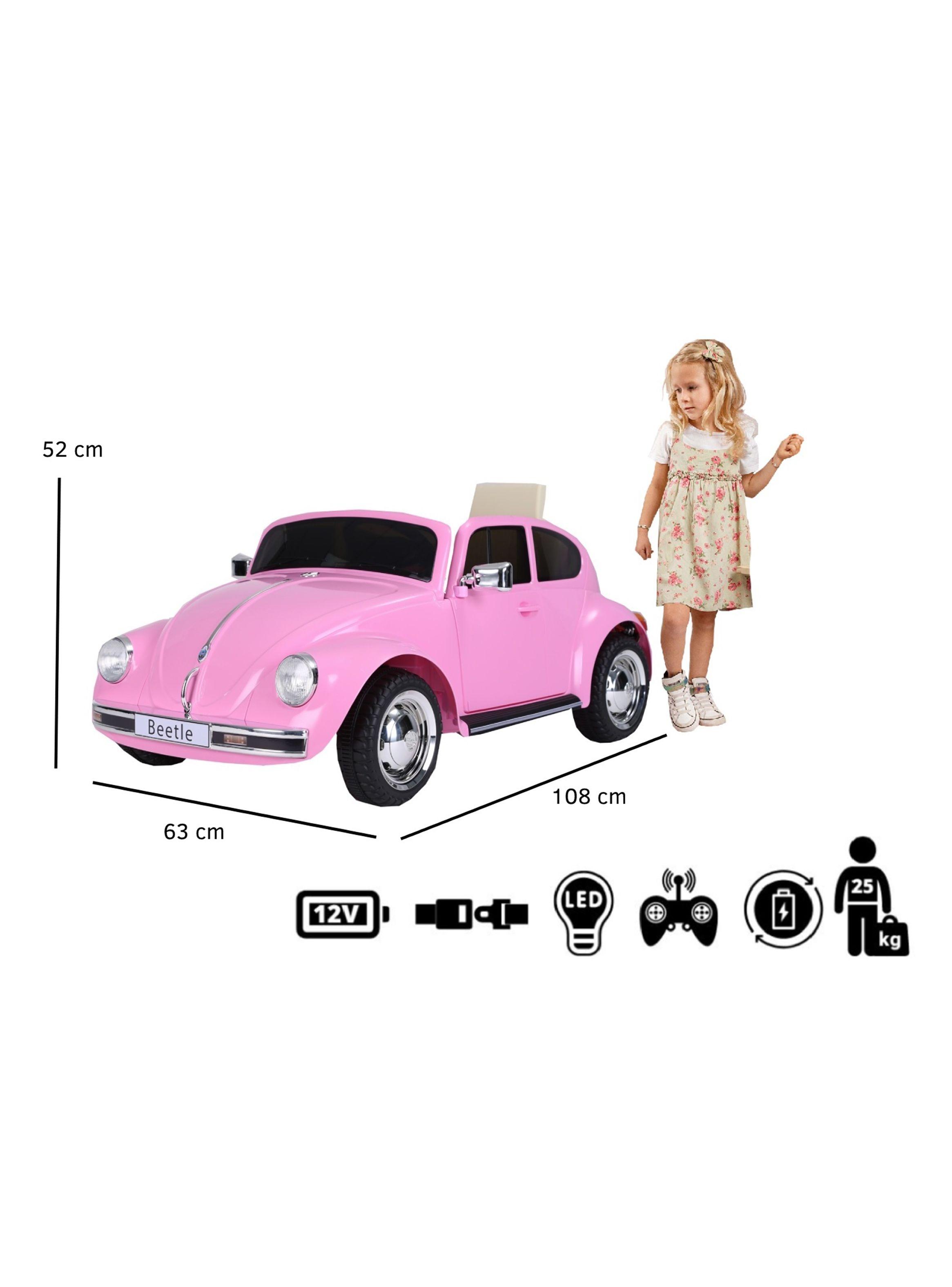 Auto a Batería 12V Beetle Rosado-4