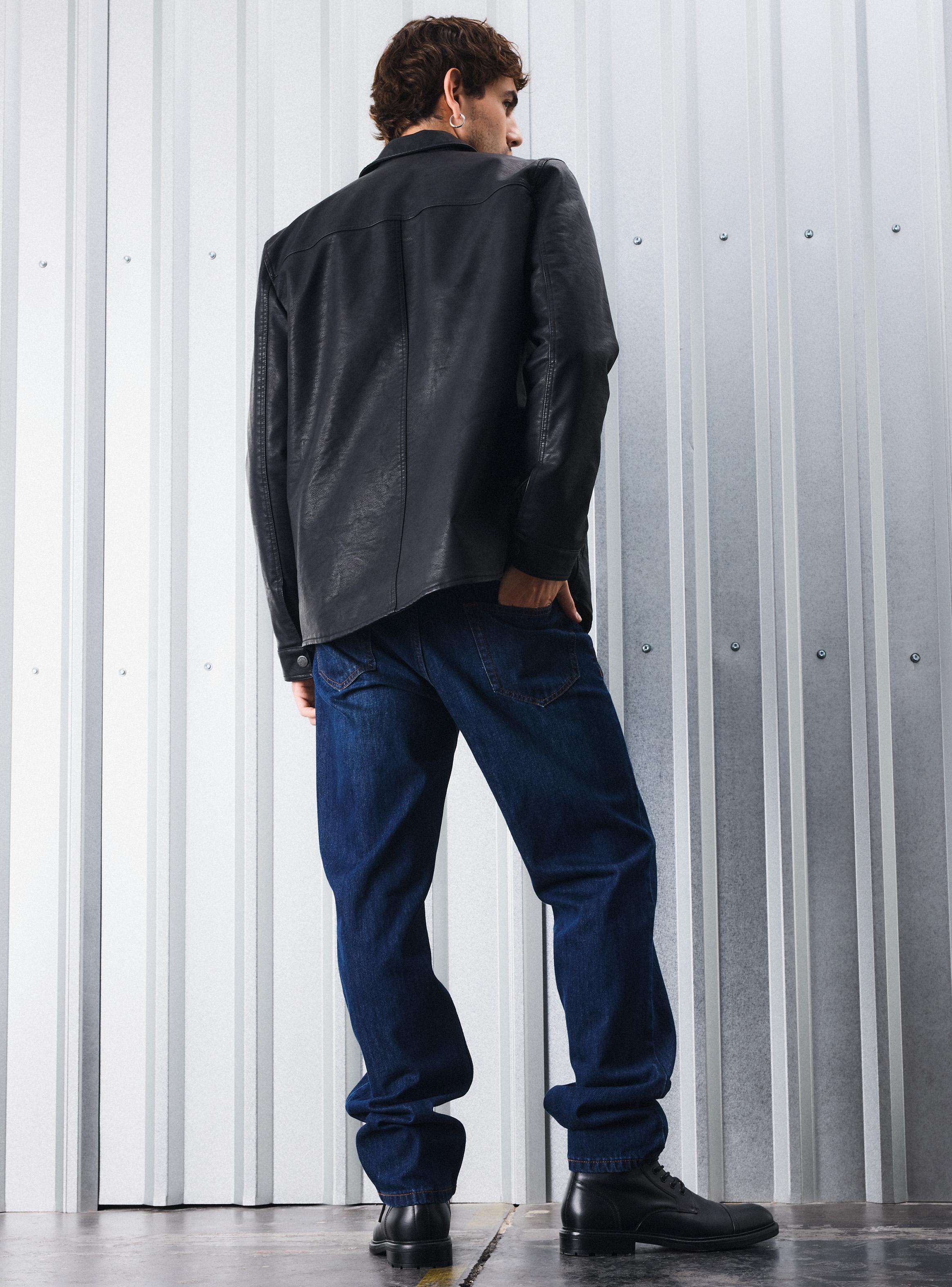 Jeans Azul Oscuro con Lavado-5