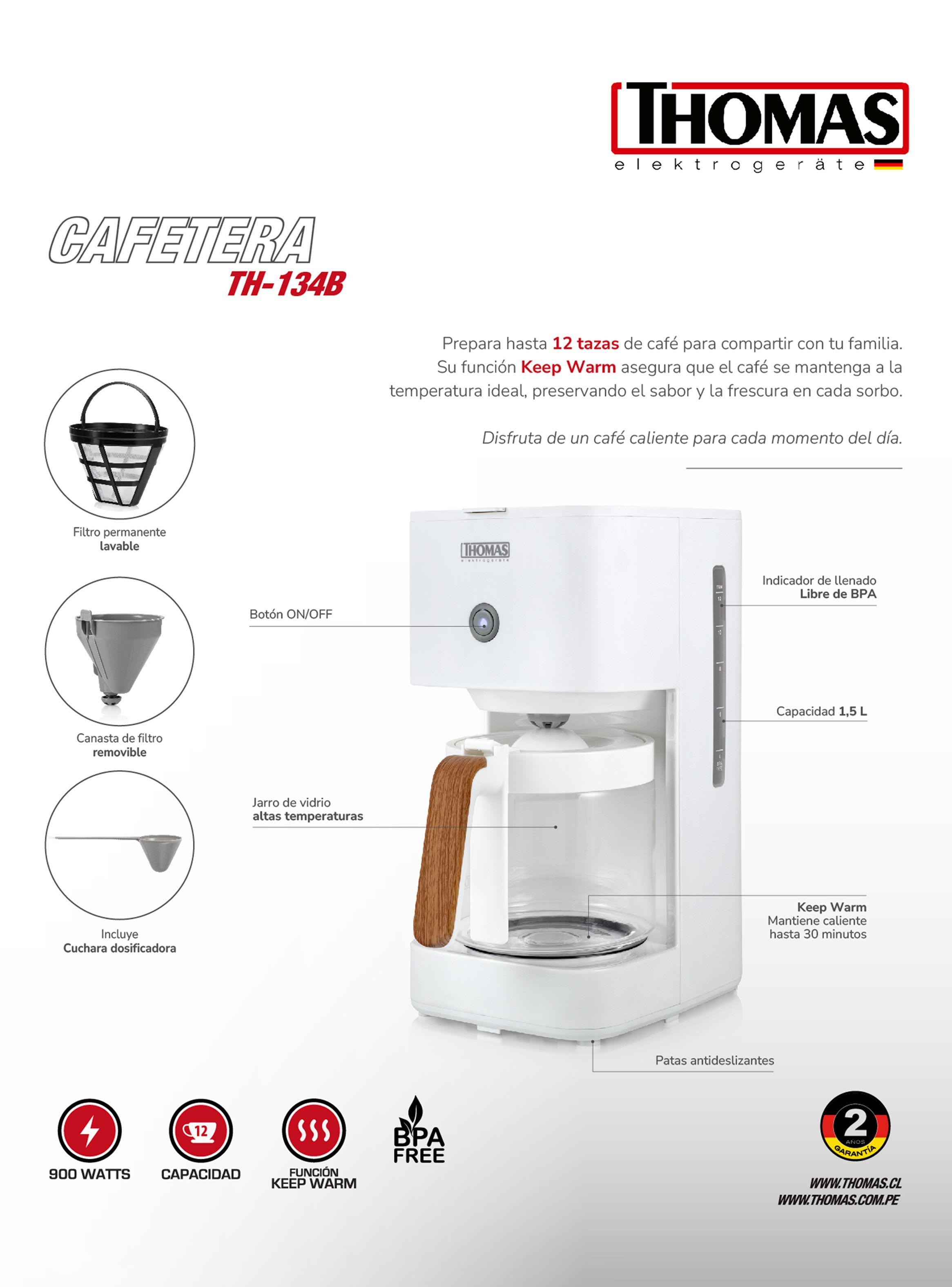 Cafetera de Filtro 1.5 Litros TH-134B-5