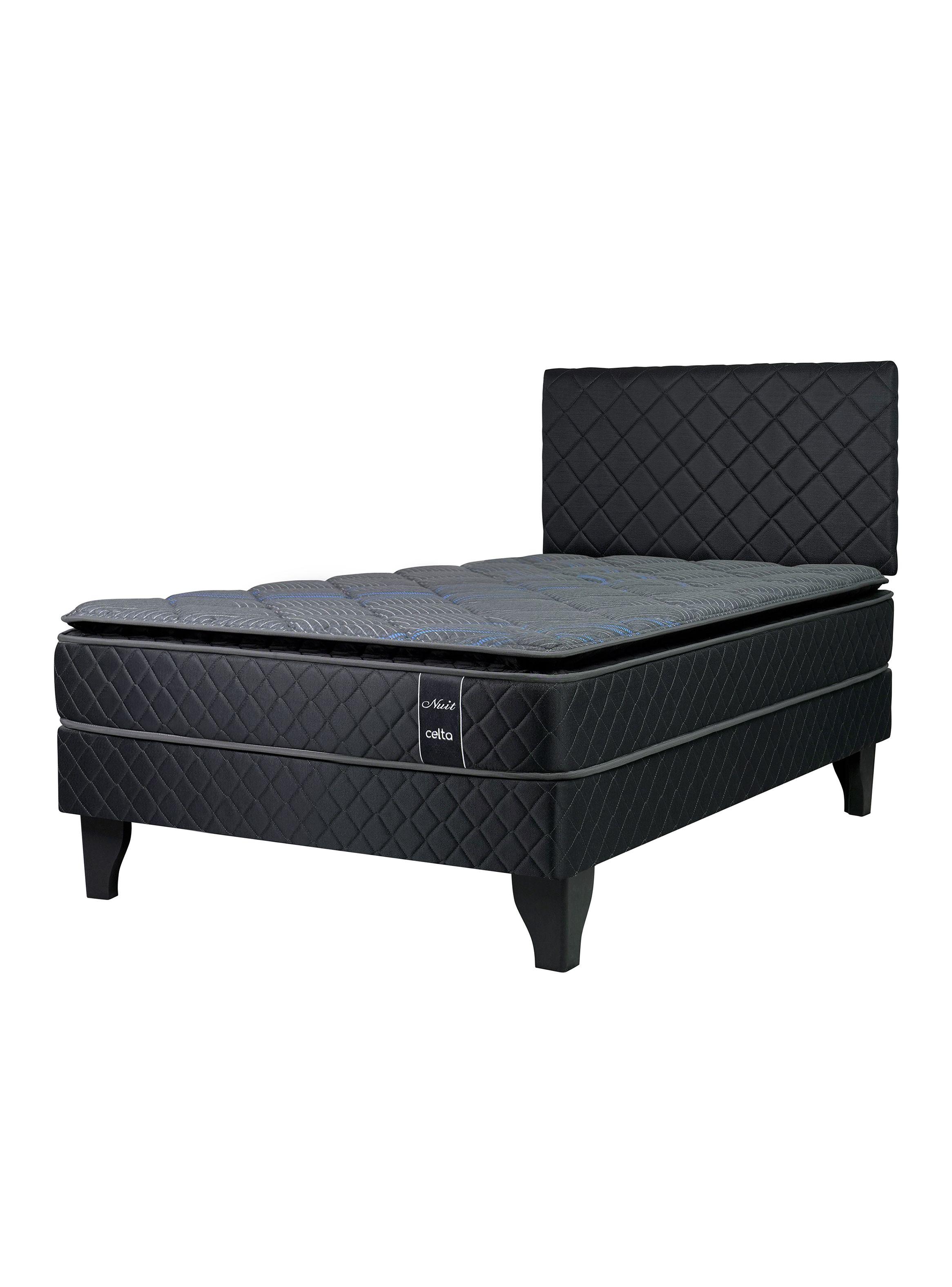 Cama Europea Nuit 1.5 Plazas Base Normal + Respaldo-0