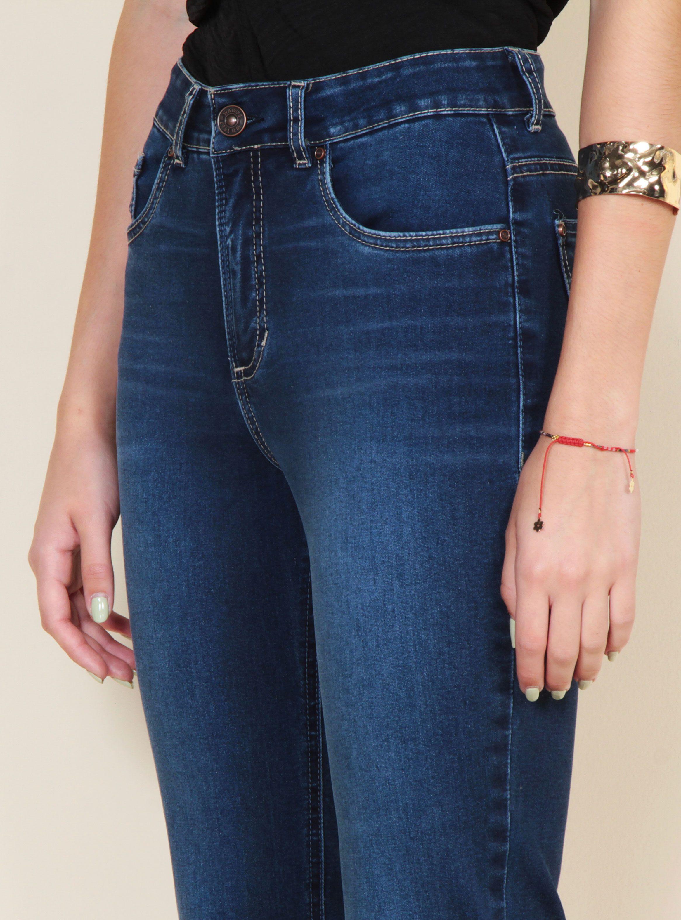 Jeans Mother Slim Tiro Alto Push Up Roll Up-2