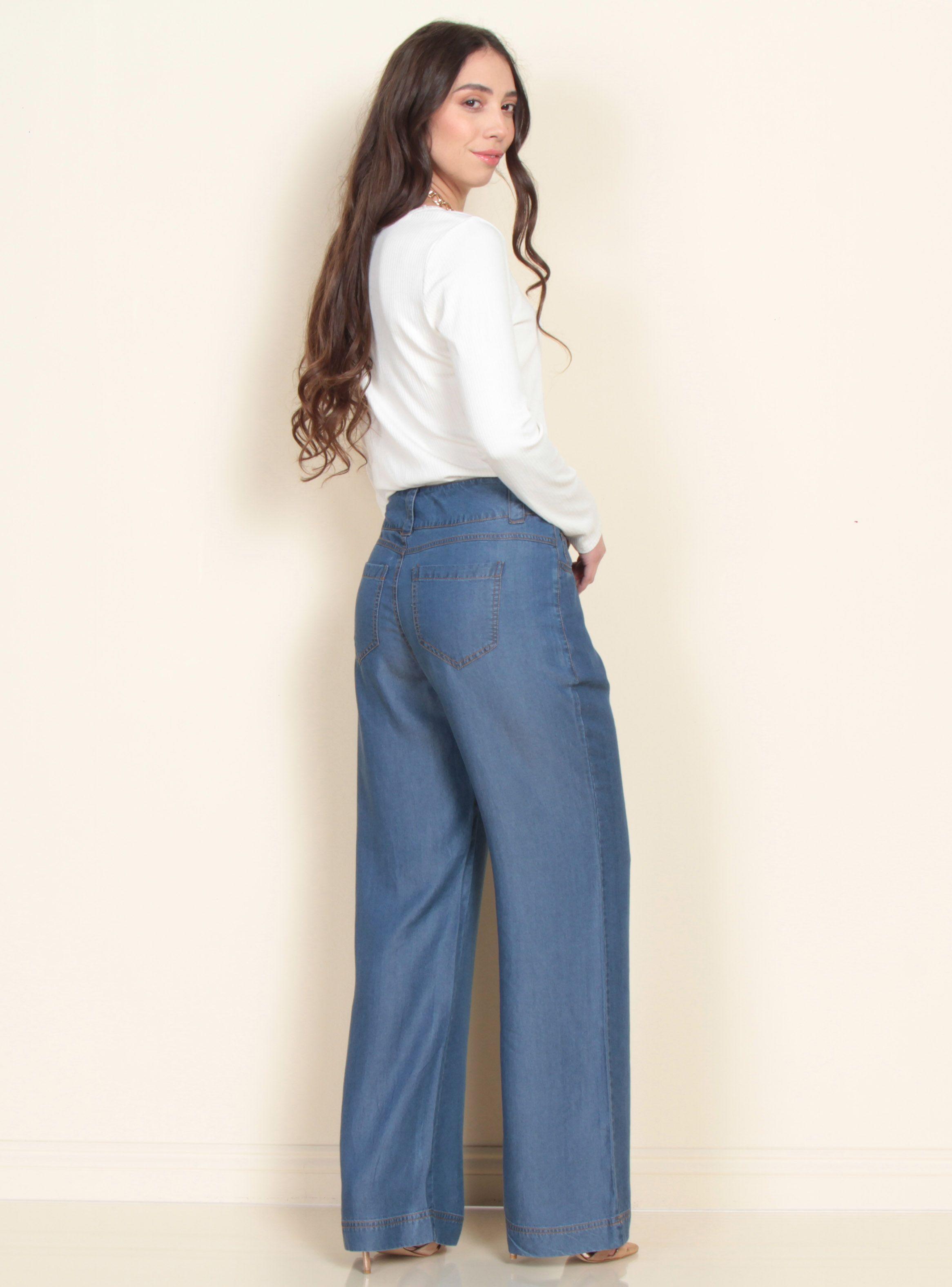 Pantalón Recto Tiro Alto Tencel Pretina 2 Botones-4