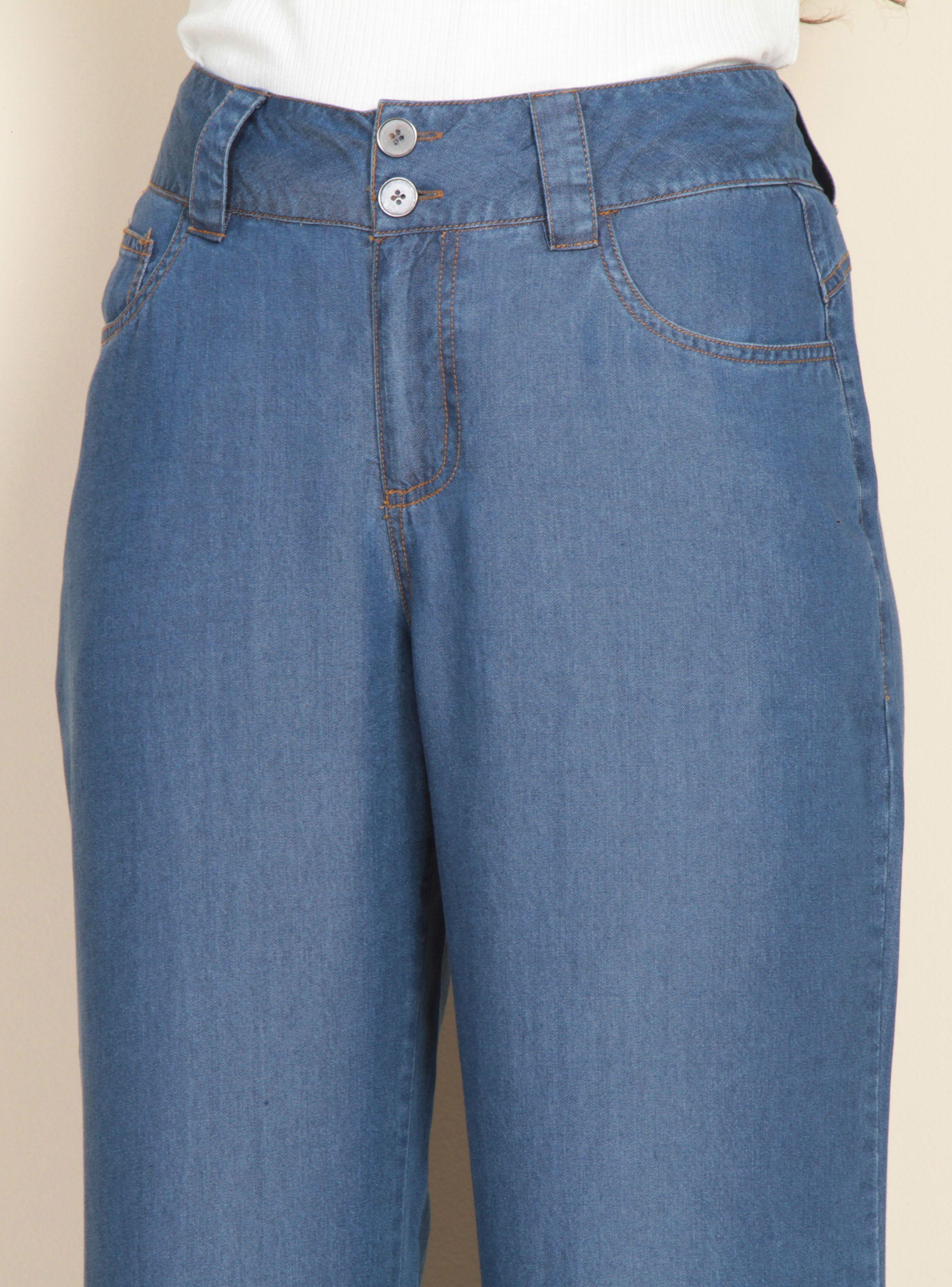 Pantalón Recto Tiro Alto Tencel Pretina 2 Botones-2