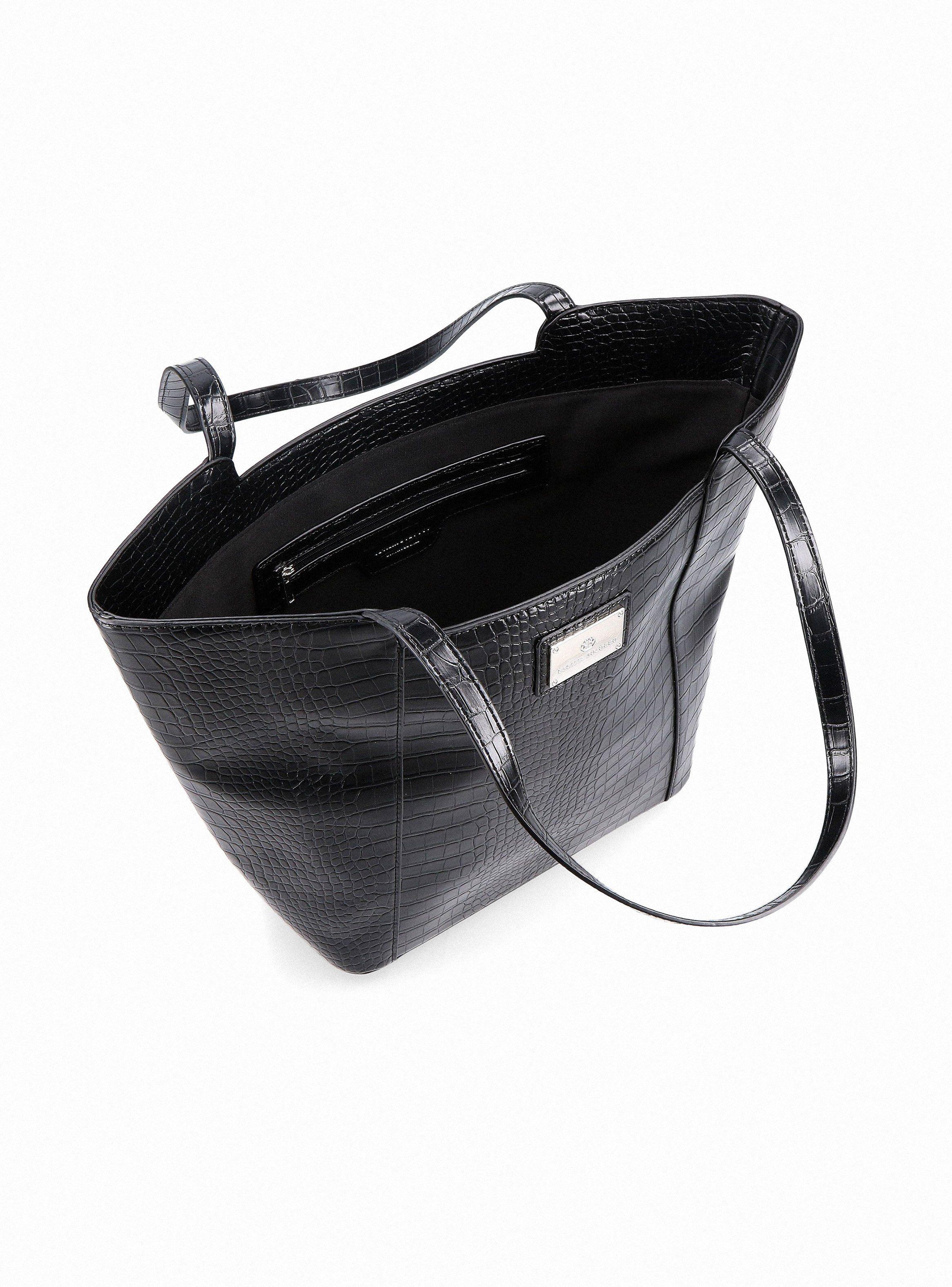 Cartera Totebag con Textura Croco Efecto Cuero-5