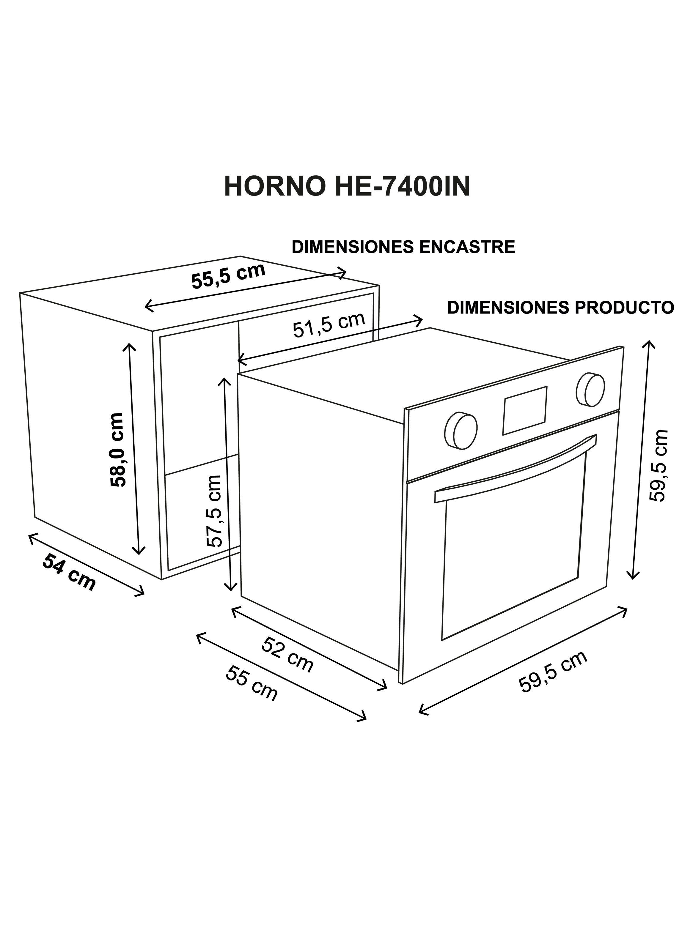 Horno Sindelen Eléctrico Empotrable HE-7400IN 4D Technology-3