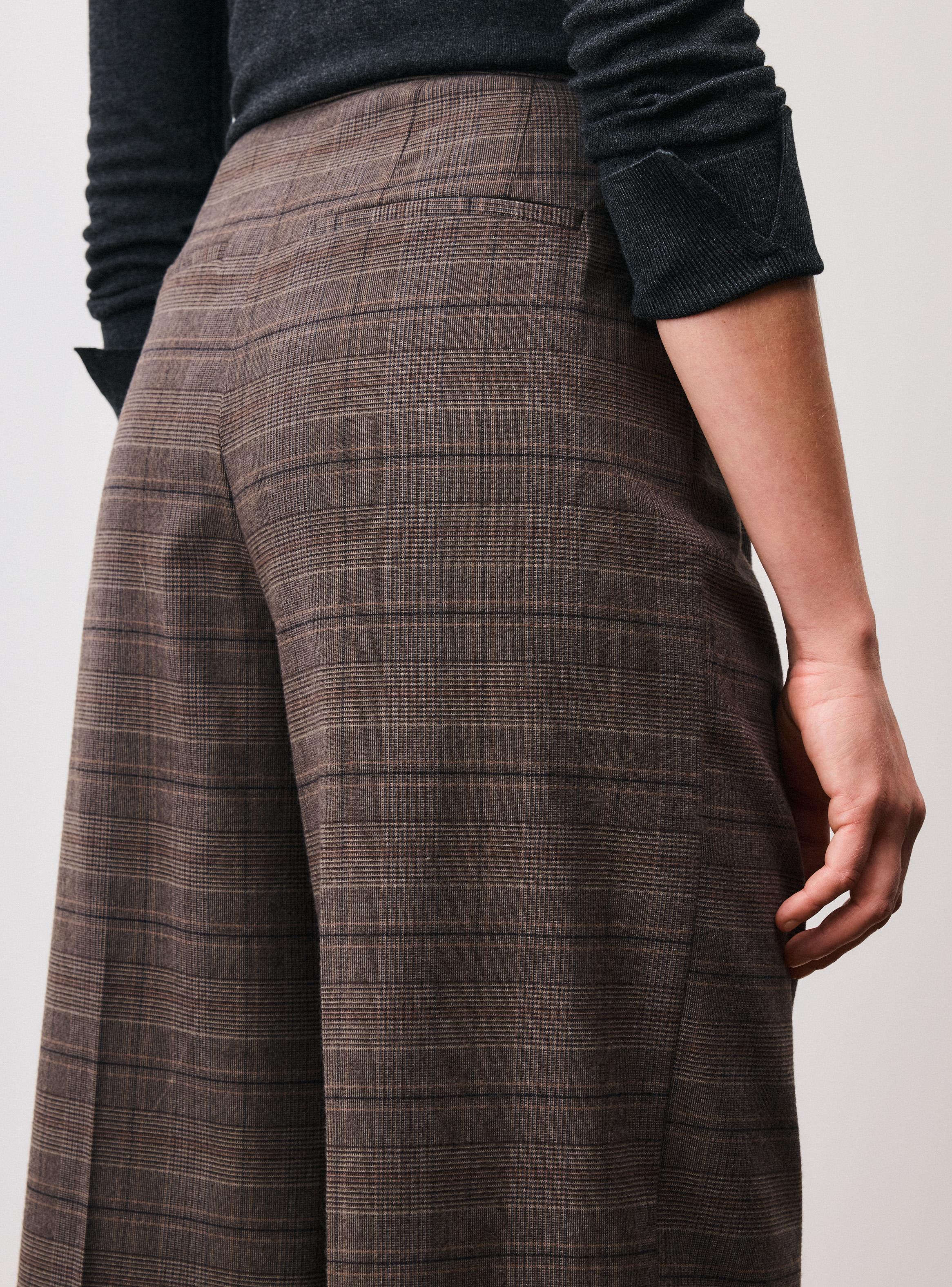 Pantalón Tailoring con Pinzas Tela Cuadrillé-3