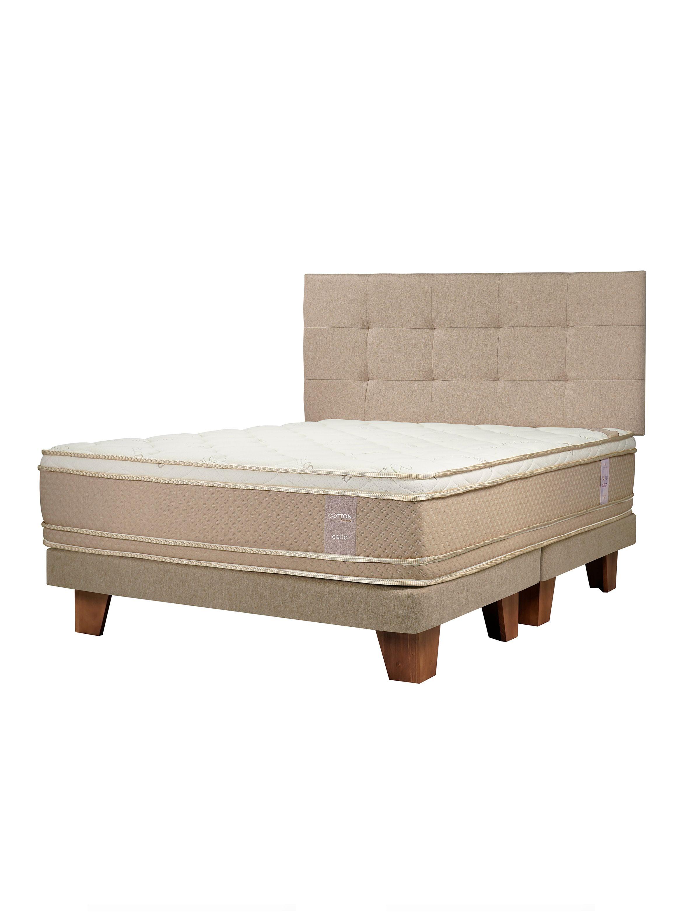 Cama Europea Cotton Organic 2 Plazas Base Dividida + Respaldo Aragon-0