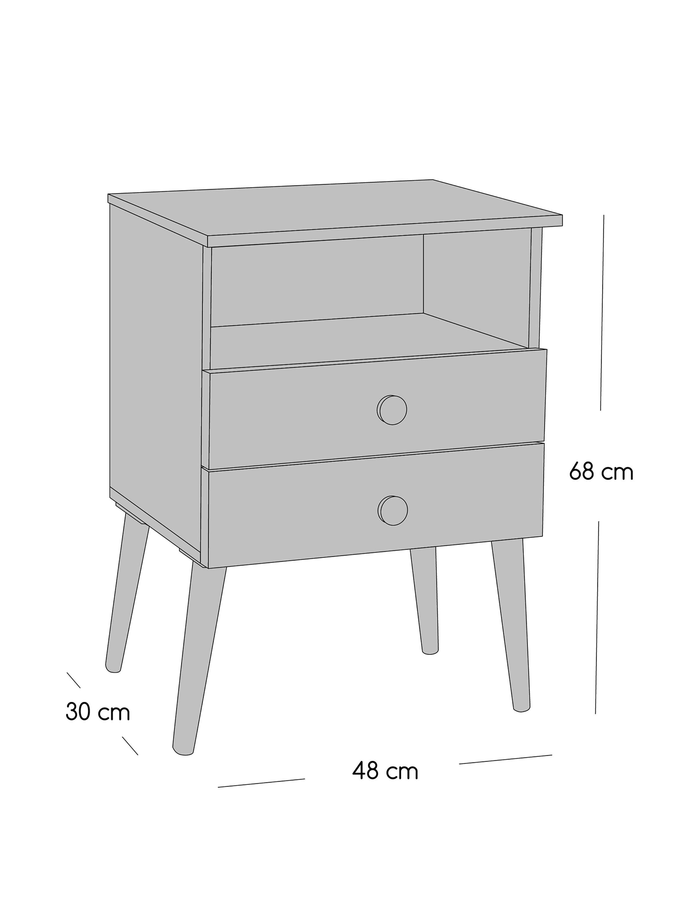 Cama Europea Everest Cobre King + Respaldo Piamonte + Veladores Malaga Honey-2