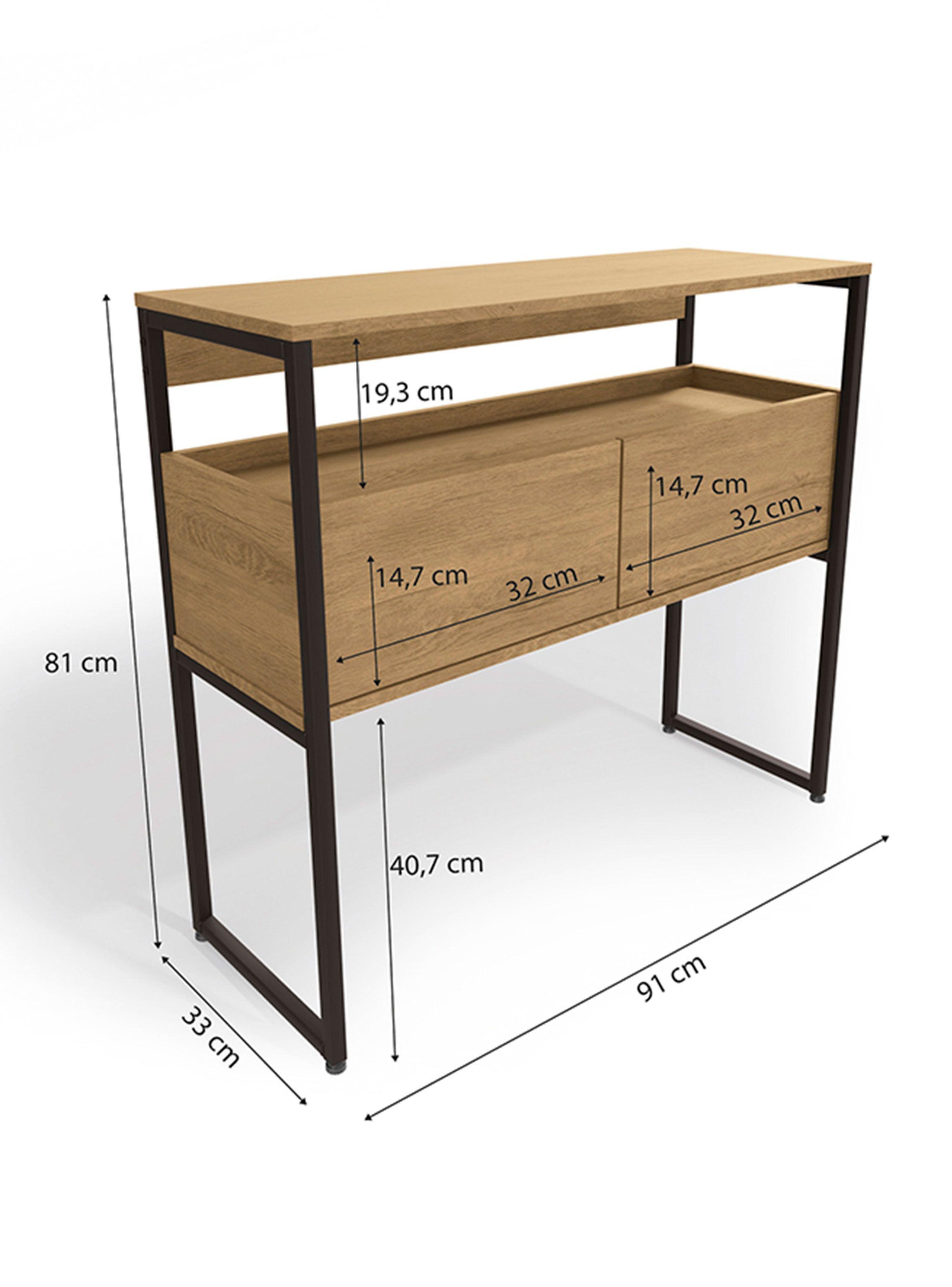 Aparador 2 Cajones Freijó Negro LI021-1