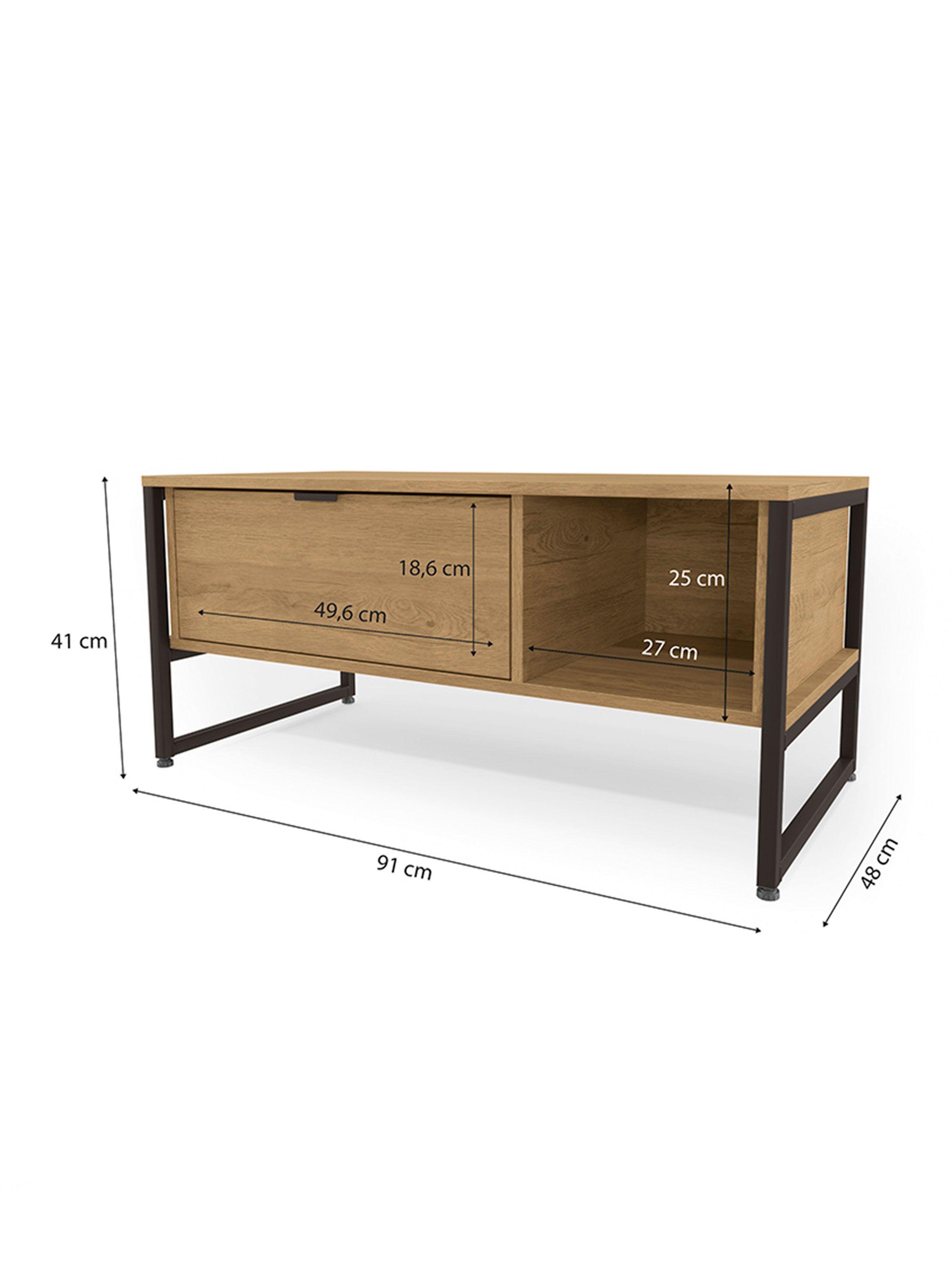 Mesa de Centro 1 Cajon Freijó Negro LI019-1