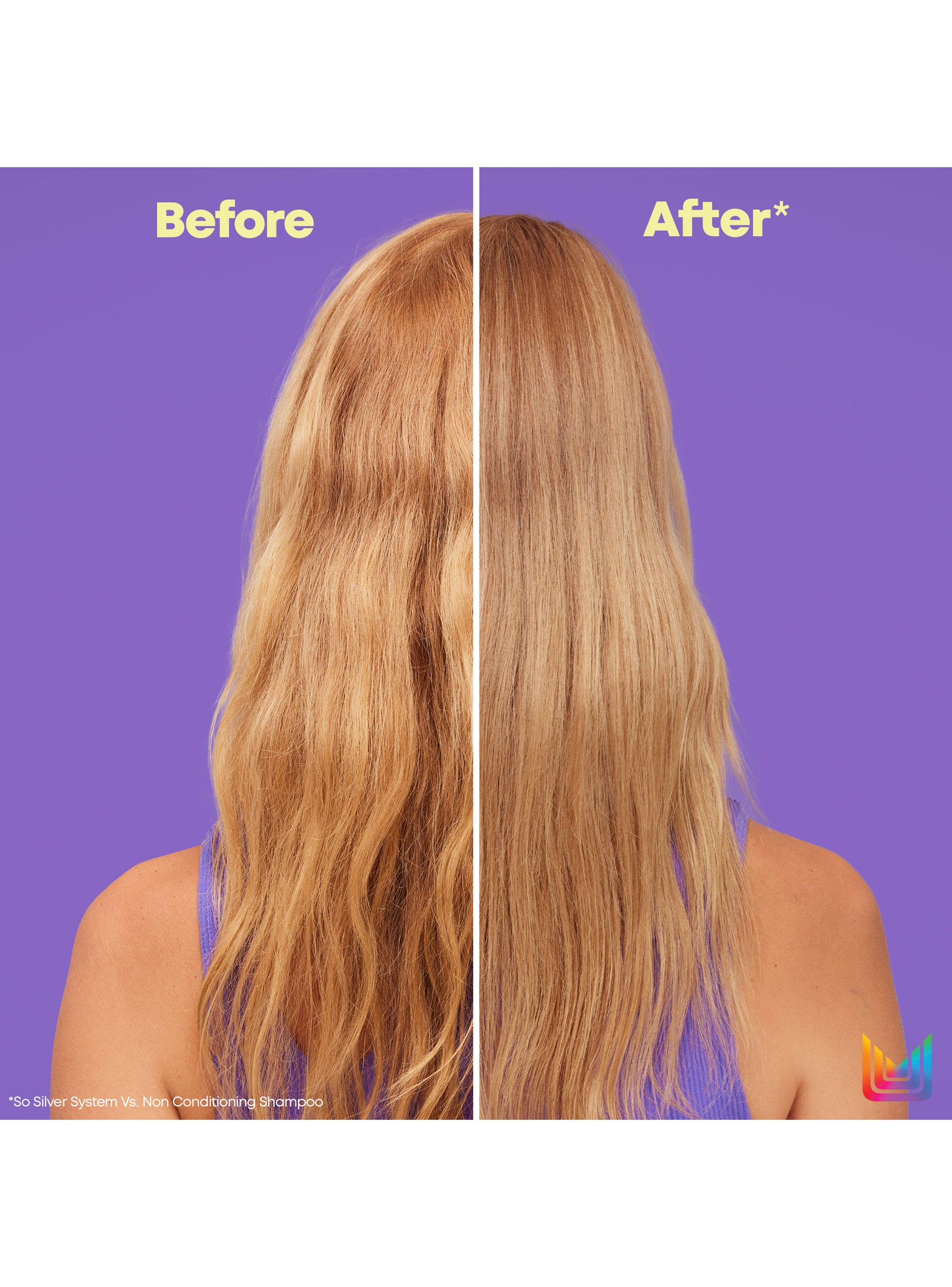 Set Shampoo Violeta Cabello Rubio y Gris 300 ml + Acondicionador con Pigmentos 300ml So Silver Matrix-6