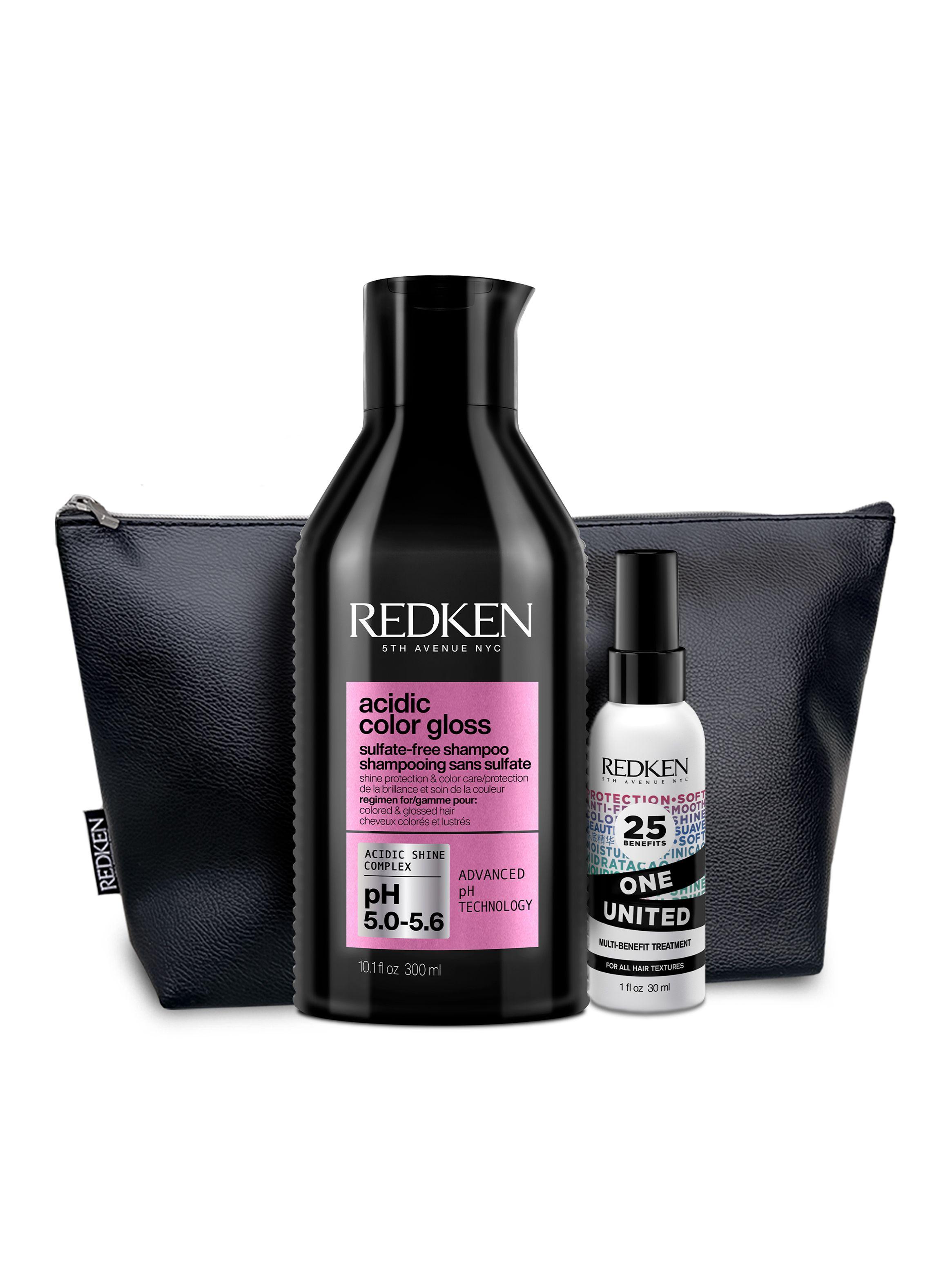 Set Brillo Intenso Cabello con Color Acidic Color Gloss Shampoo Sin Sulfatos 300ml + One United 30ml-0