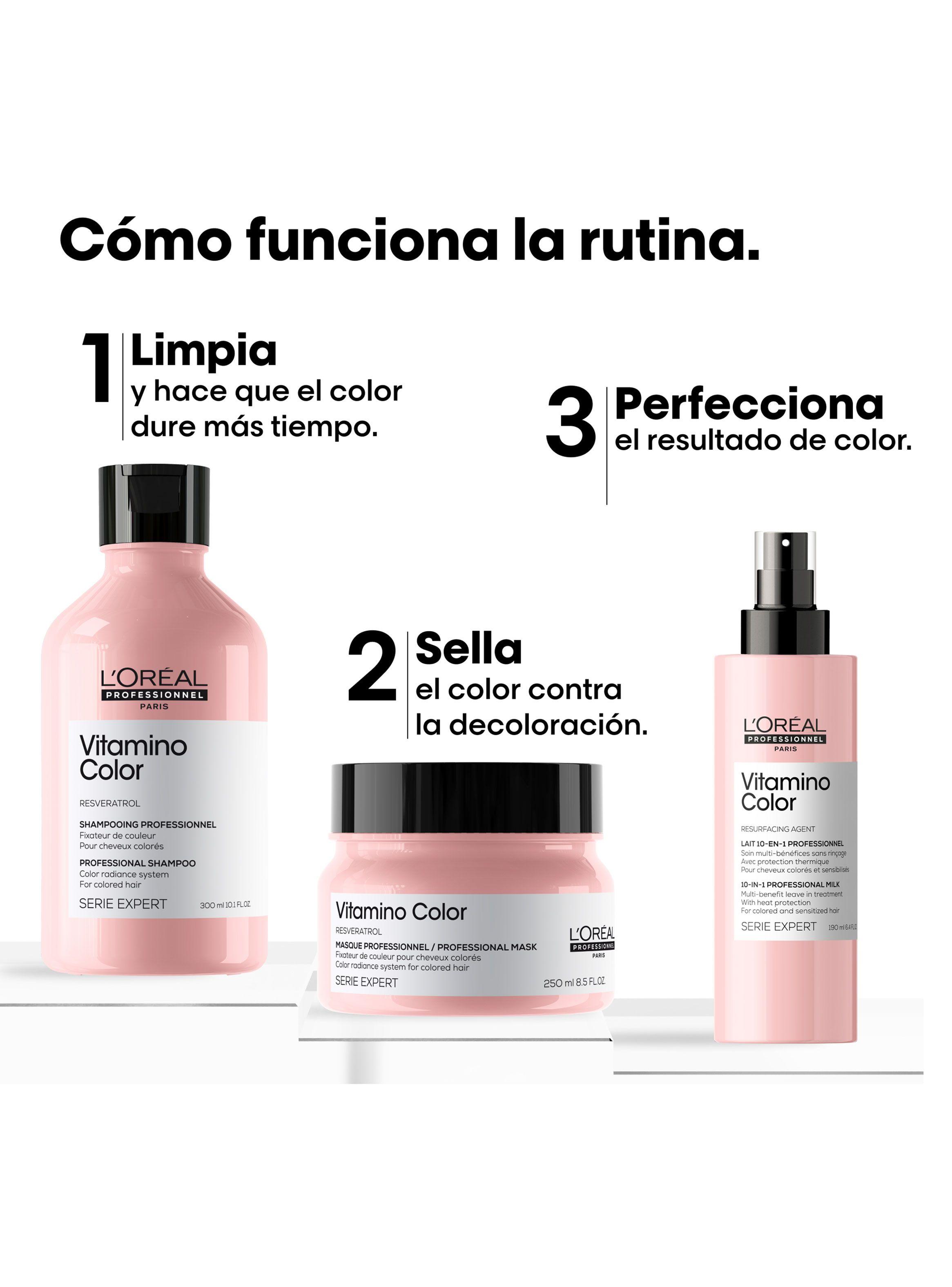 Set Cuidado del Color Vitamino Color Shampoo 300ml + Máscara 250ml + 10 en 1 Spray Vitamino 190ml-4