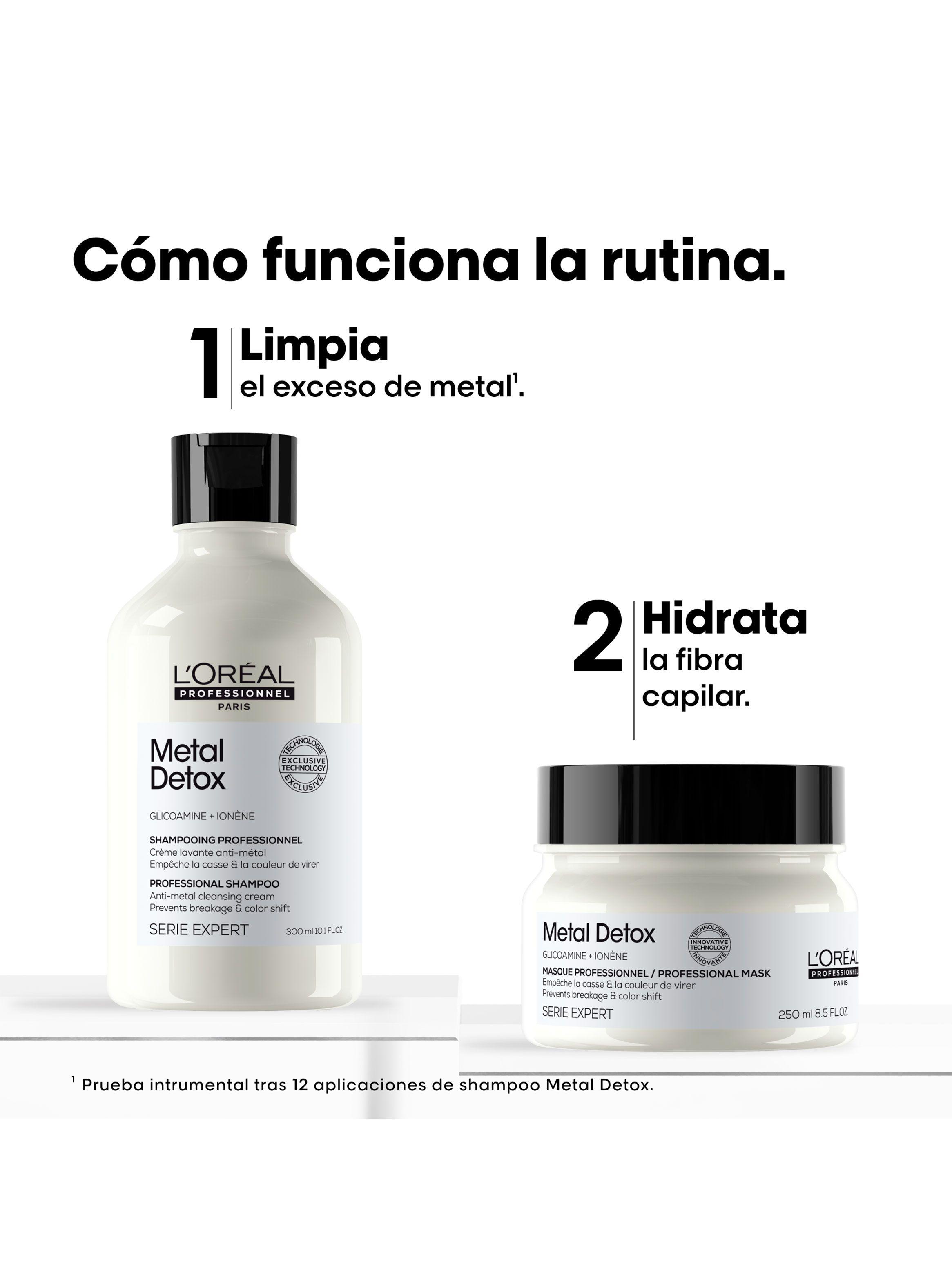 Set Metal Detox Anti-Quiebre para Cabello Dañado y con Color Shampoo 300ml + Máscara 250ml-3