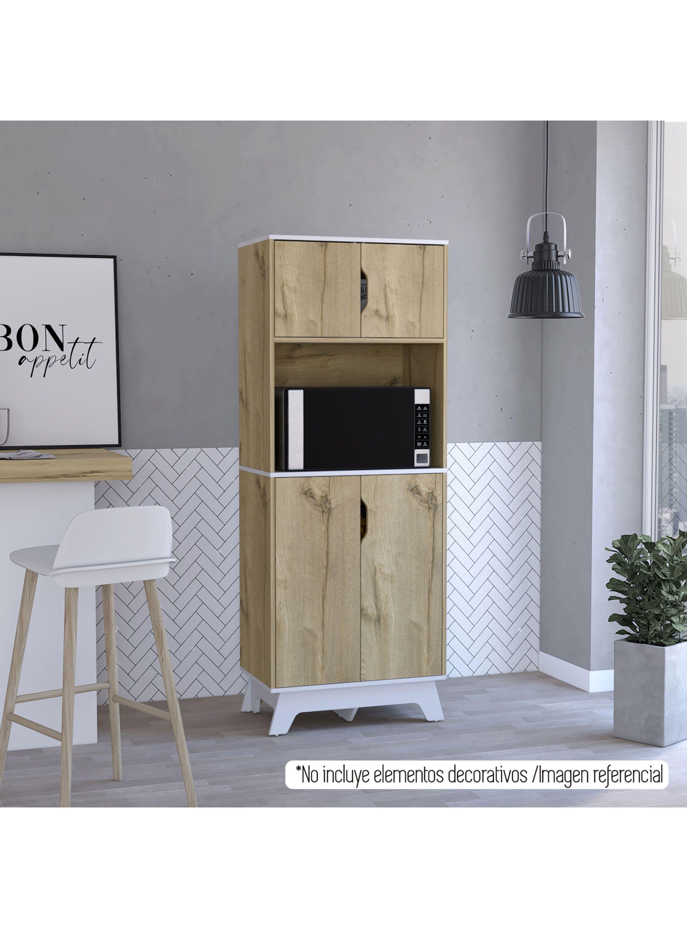 Mueble Microondas Alto Bi-Color Duna-Blanco-4