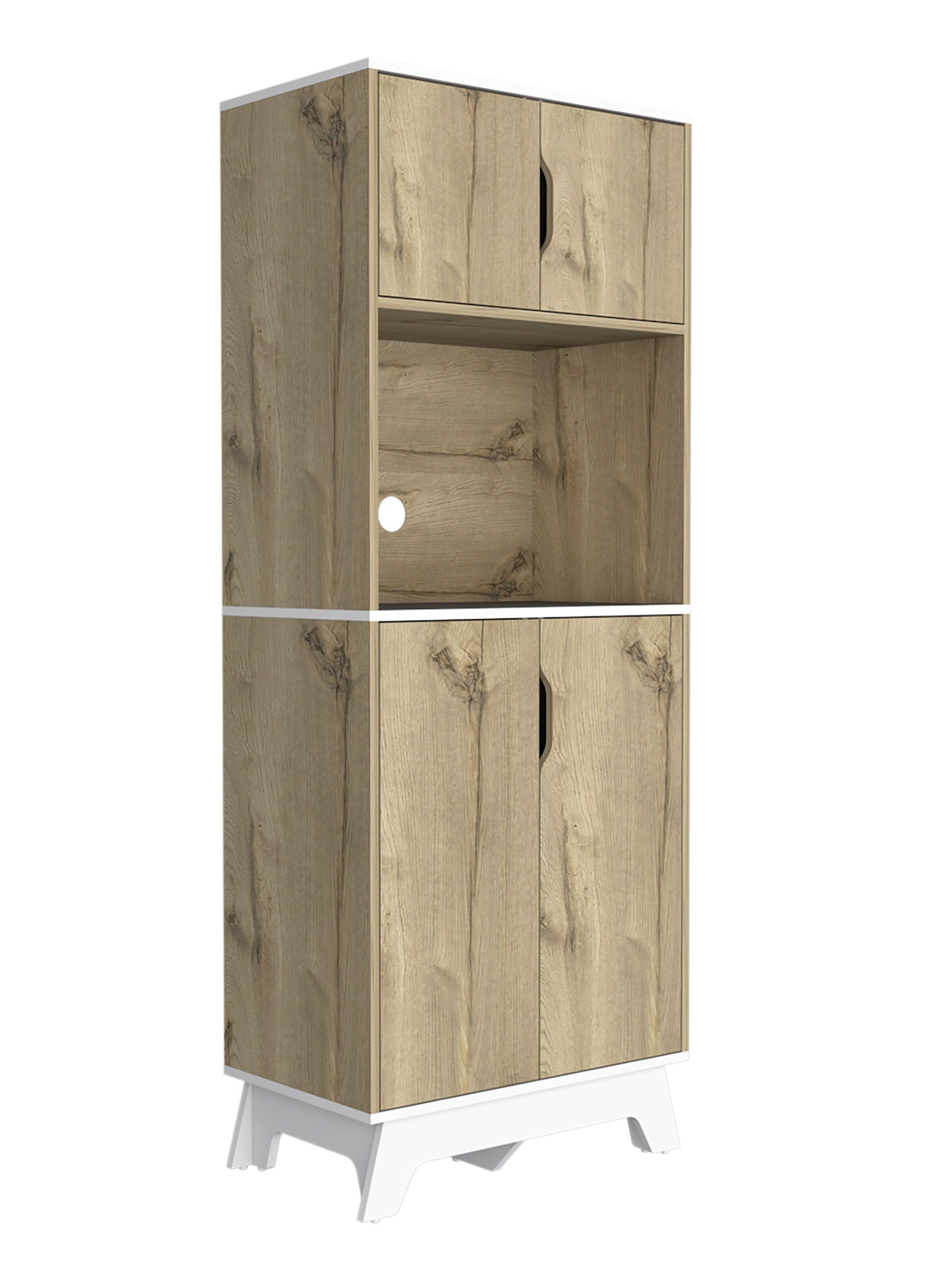 Mueble Microondas Alto Bi-Color Duna-Blanco-0