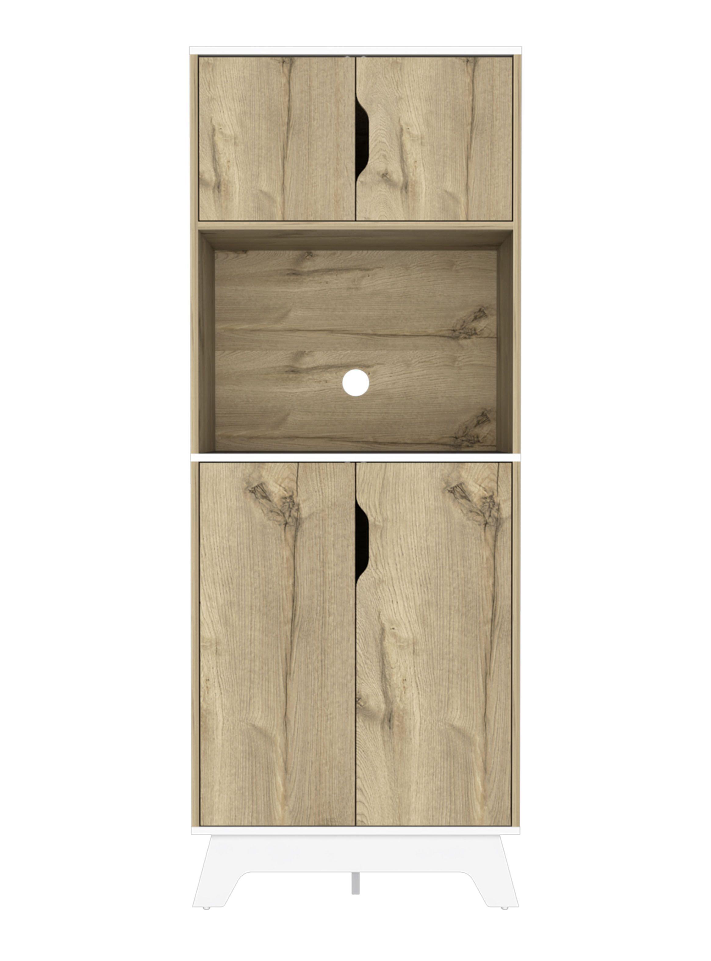 Mueble Microondas Alto Bi-Color Duna-Blanco-2