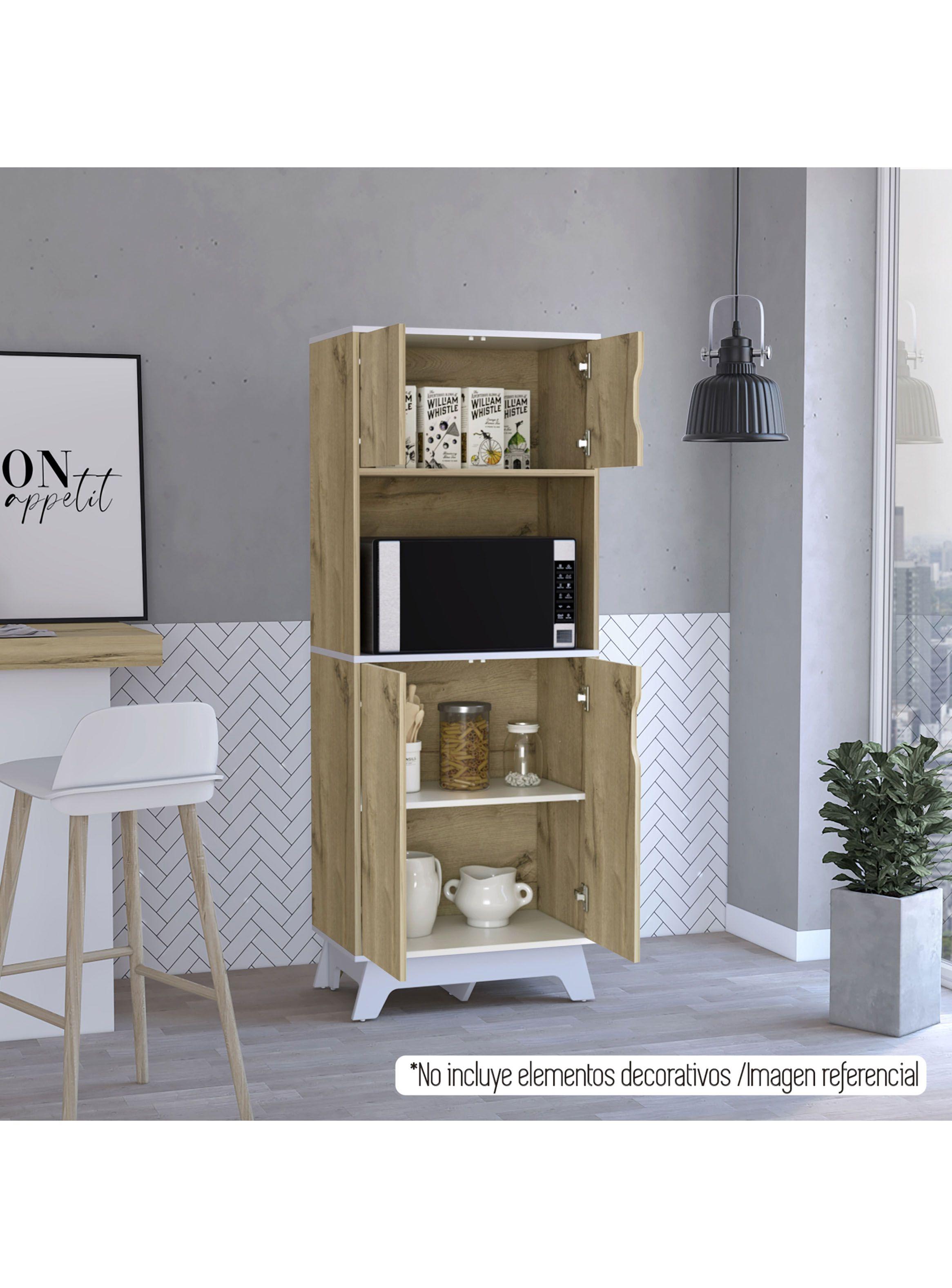 Mueble Microondas Alto Bi-Color Duna-Blanco-5
