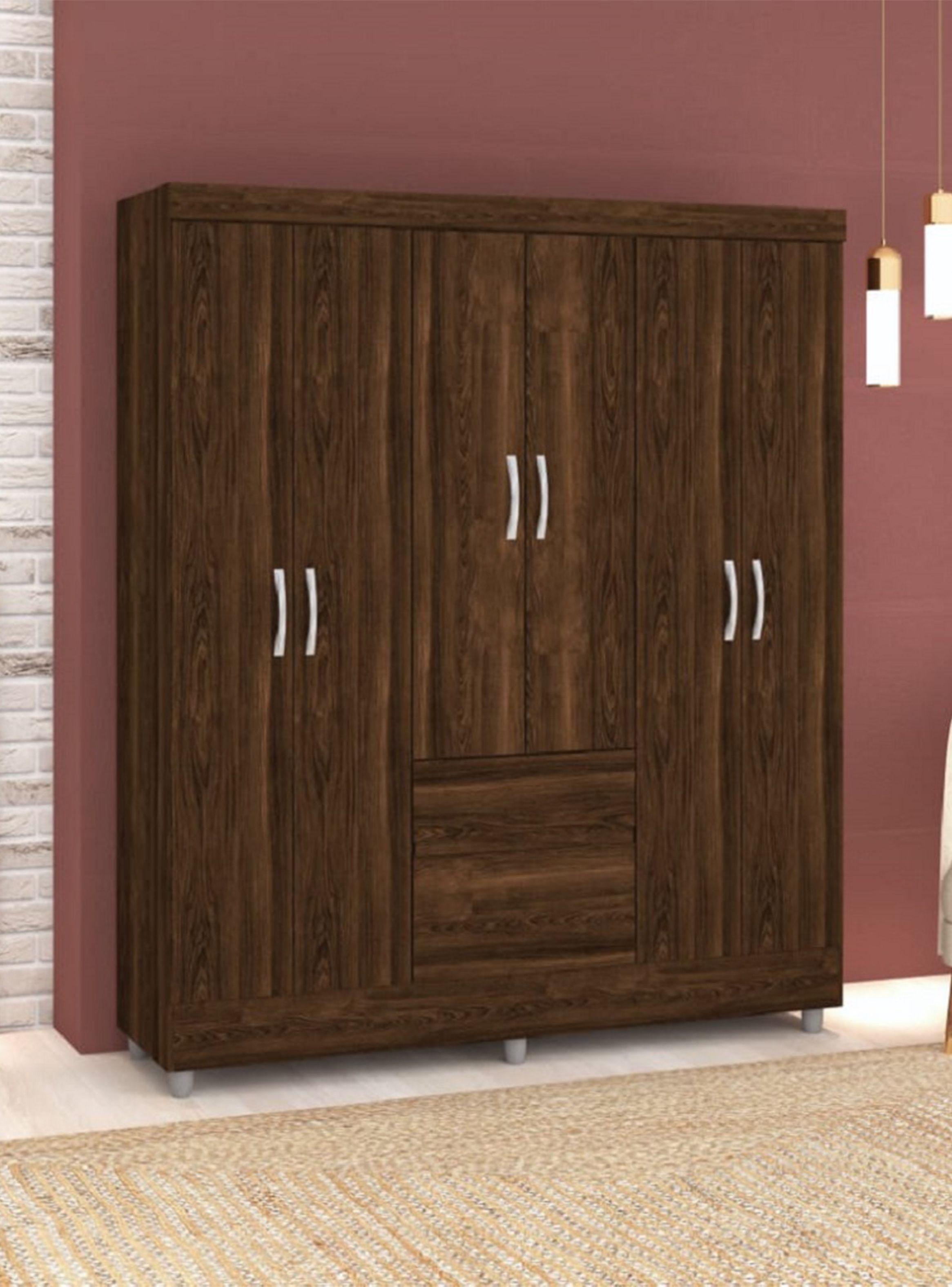 Clóset Ideal 6 Puertas 2 Cajones Tabaco-4