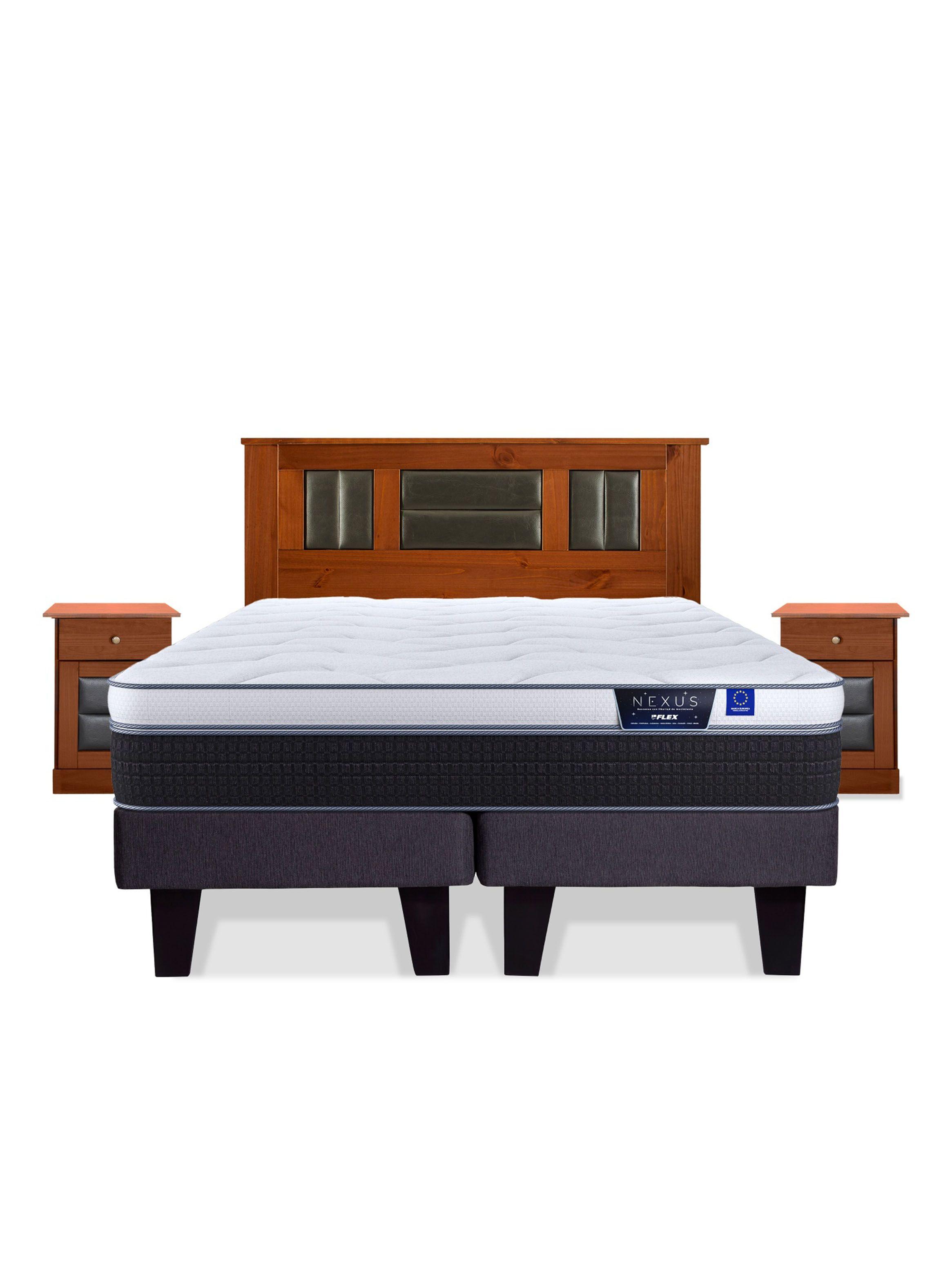 Cama Europea Nexus 2 Plazas Box Base Dividida + Set de Muebles Lorraine-2