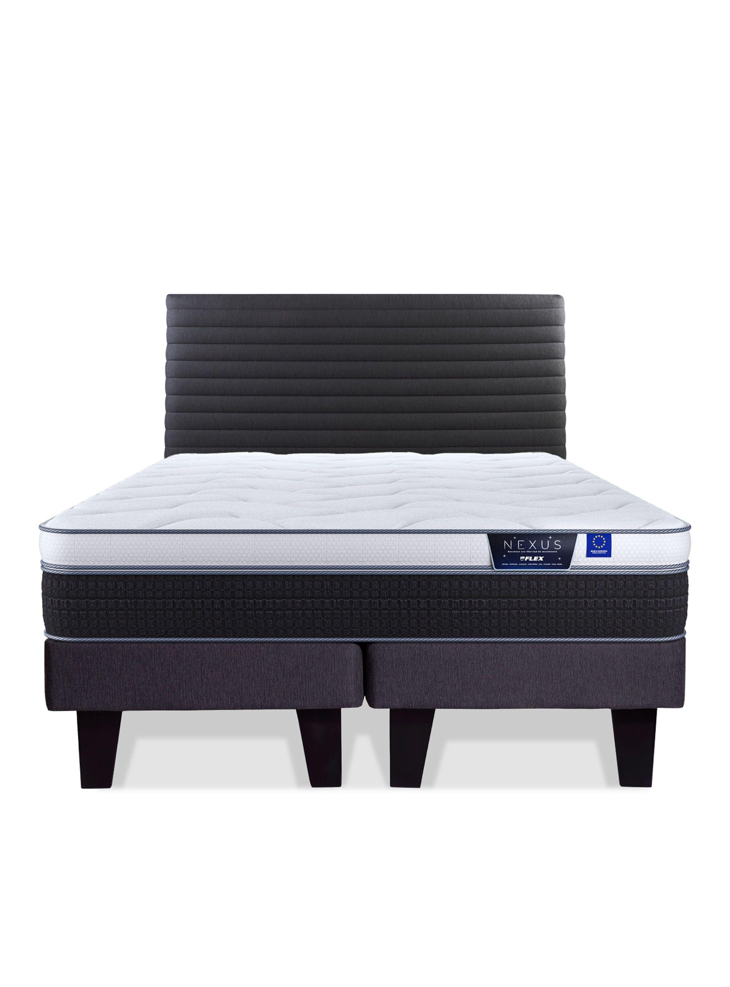 Cama Europea Nexus King + Respaldo Modern Grafito-2