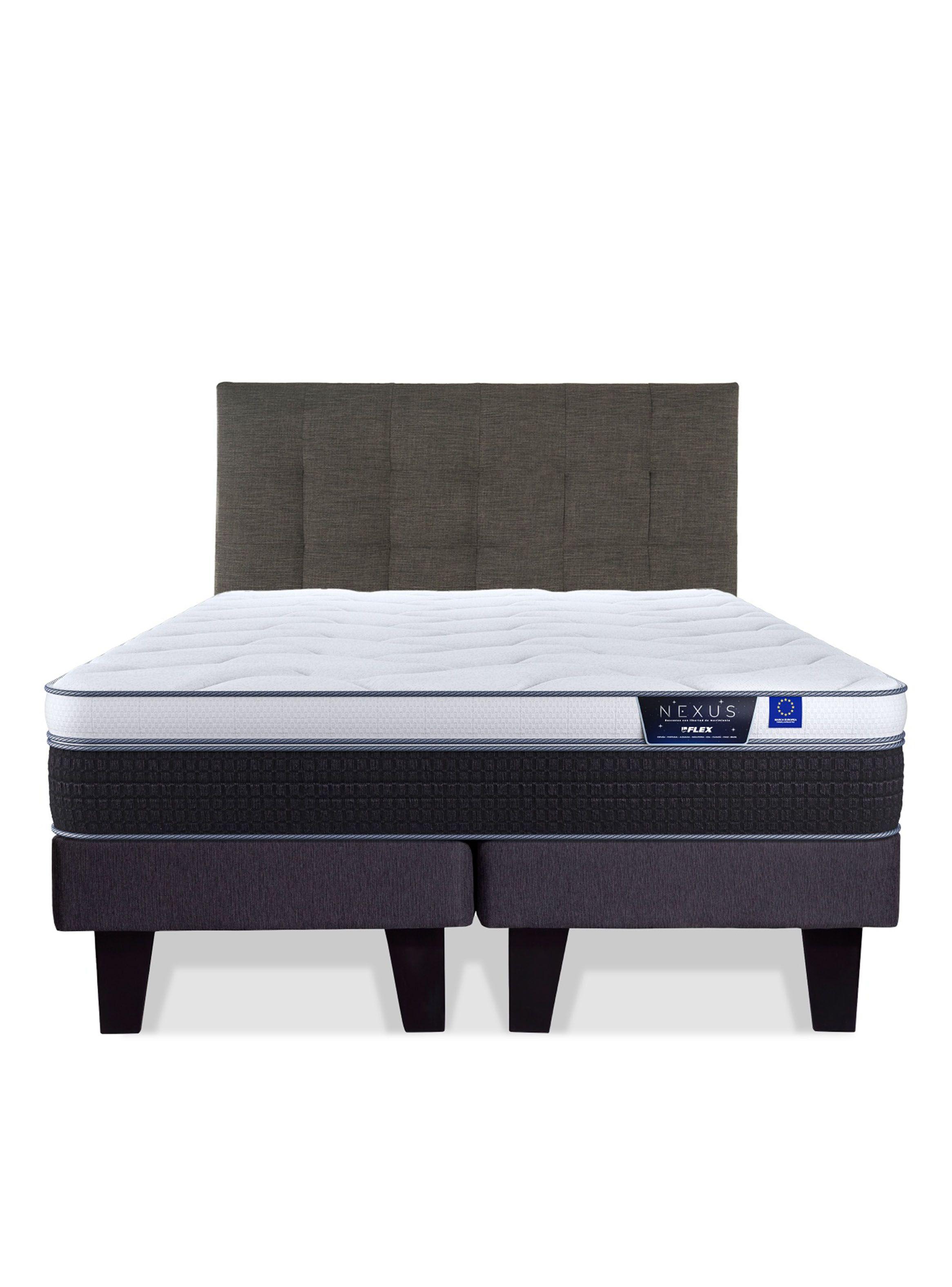 Cama Europea Nexus King + Respaldo Design Grafito-2
