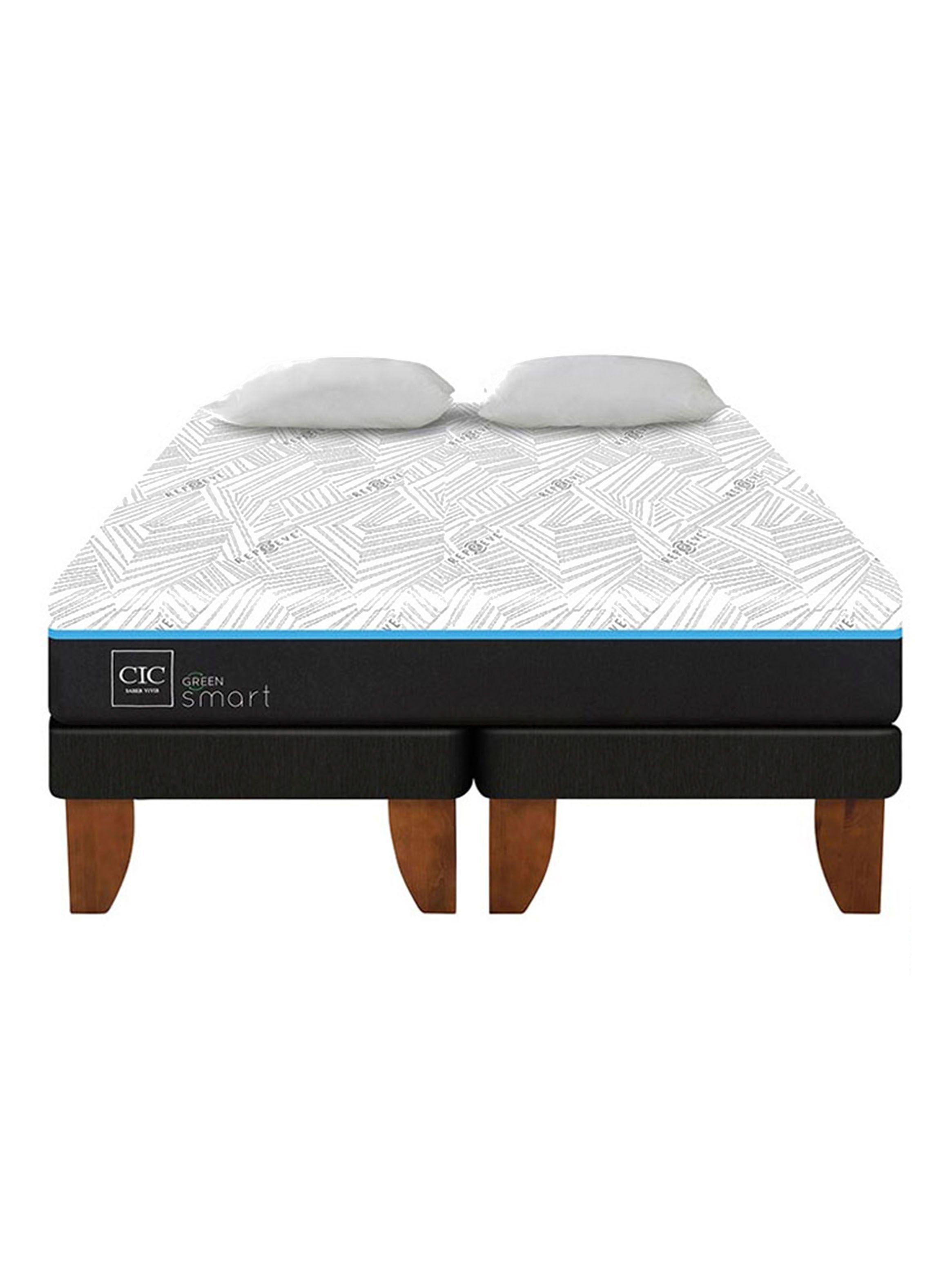 Cama Europea Green Infinity 2 Plazas Base Dividida + Almohadas-2