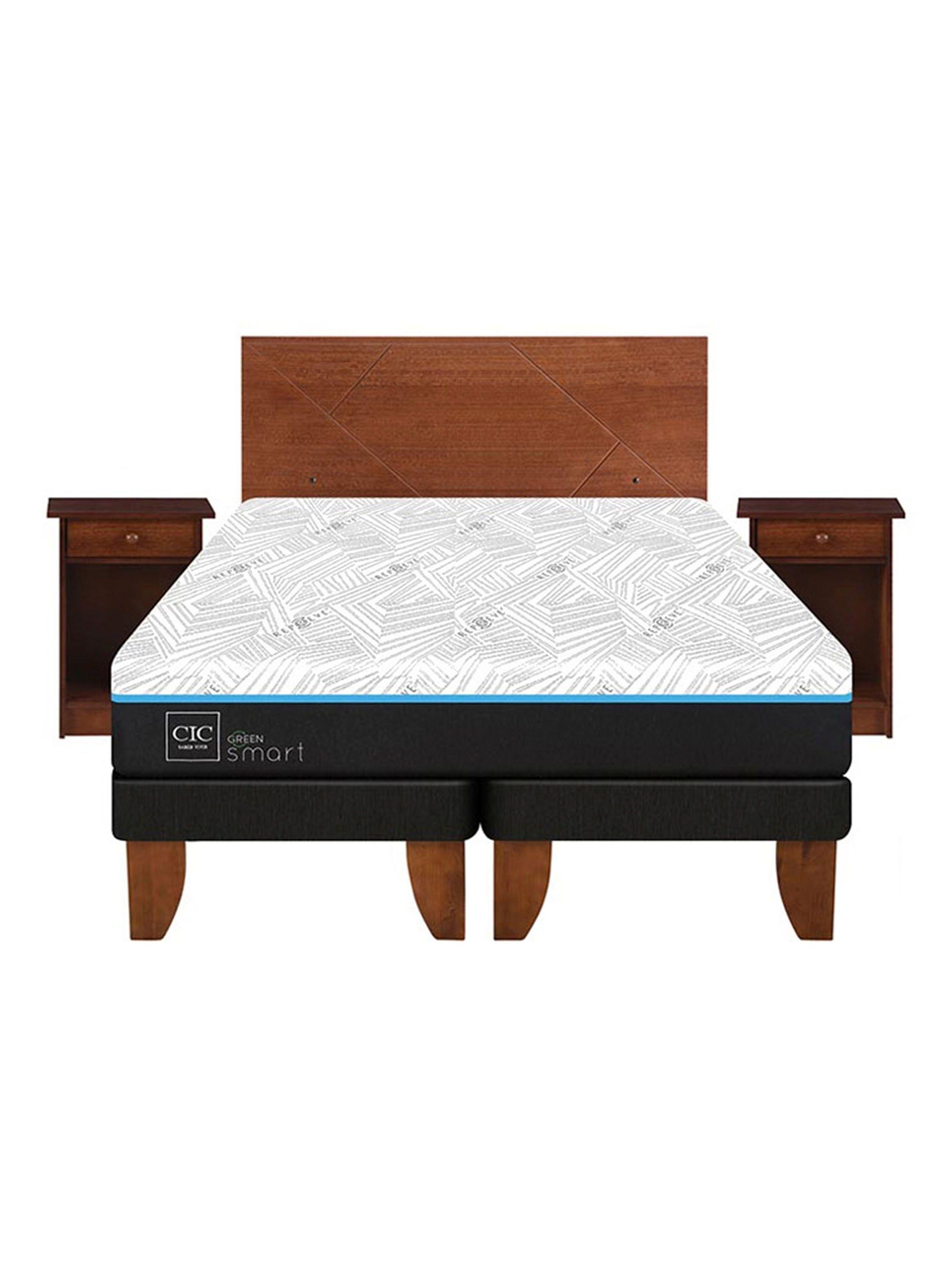 Cama Europea Green Infinity 2 Plazas Base Dividida + Set Muebles Villarrica-2