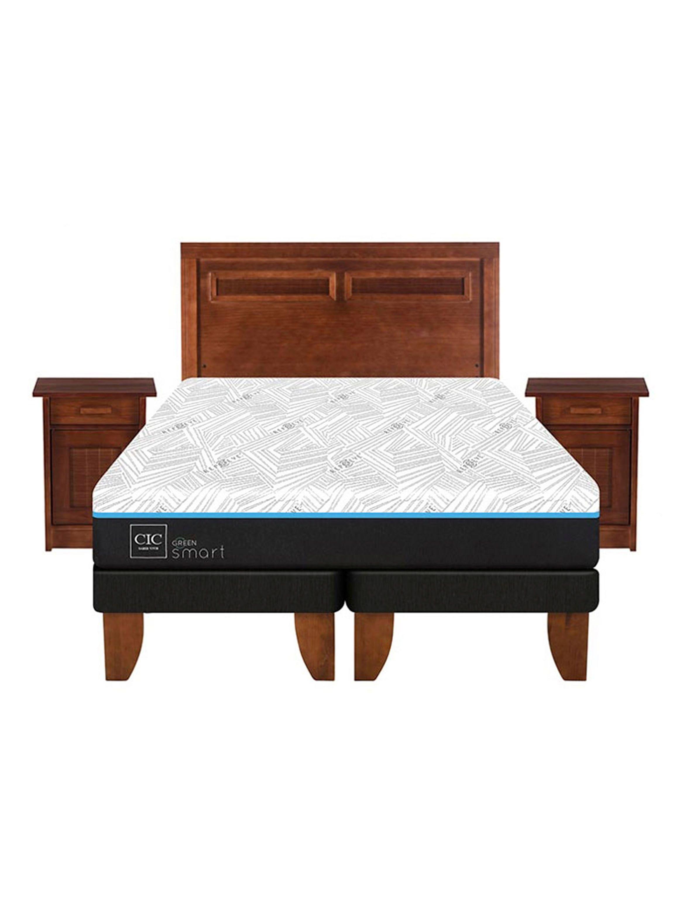 Cama Europea Green Infinity King + Set Muebles Milan-2