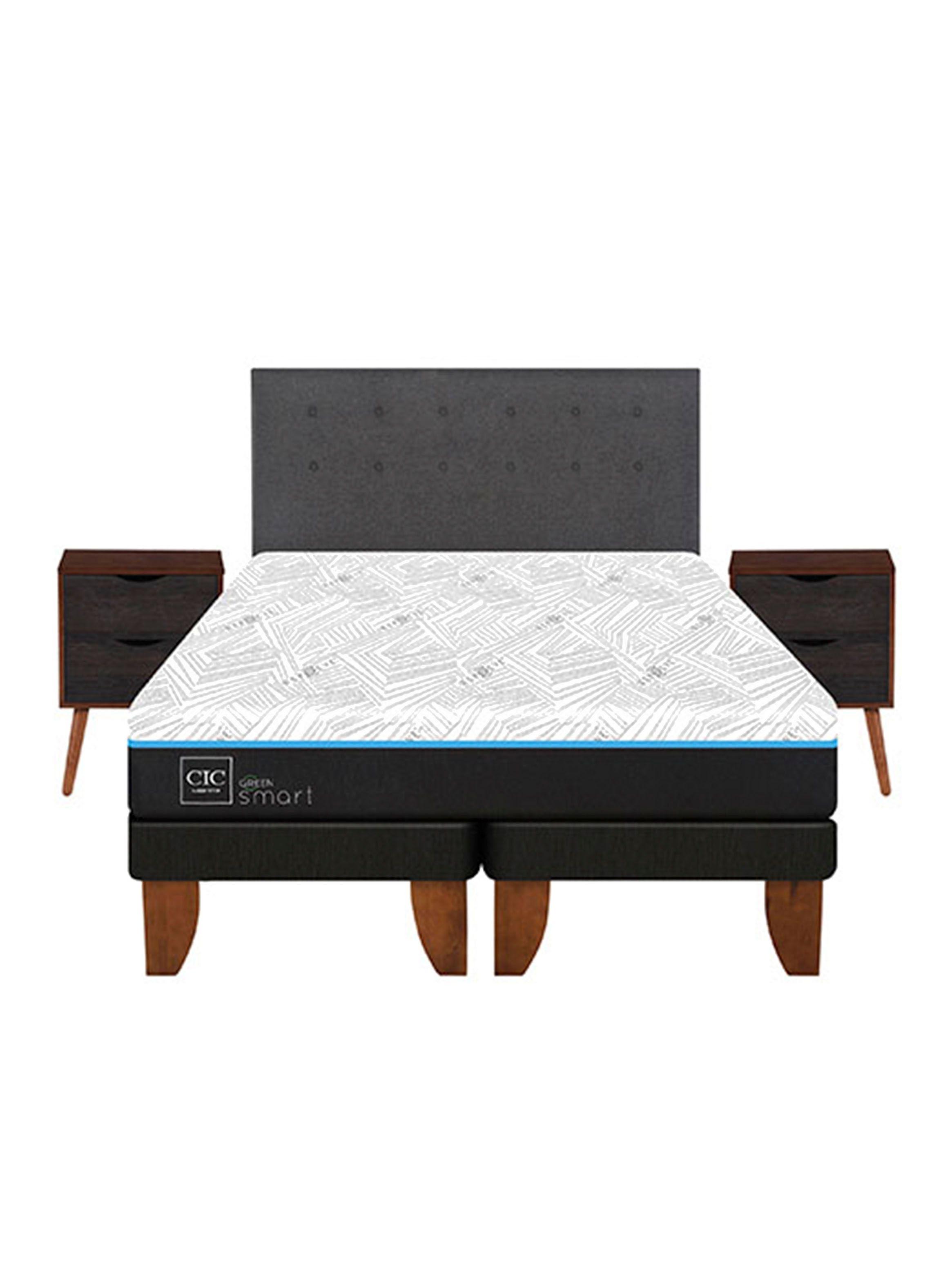 Cama Europea Green Infinity King + Set Muebles Eufrates-2