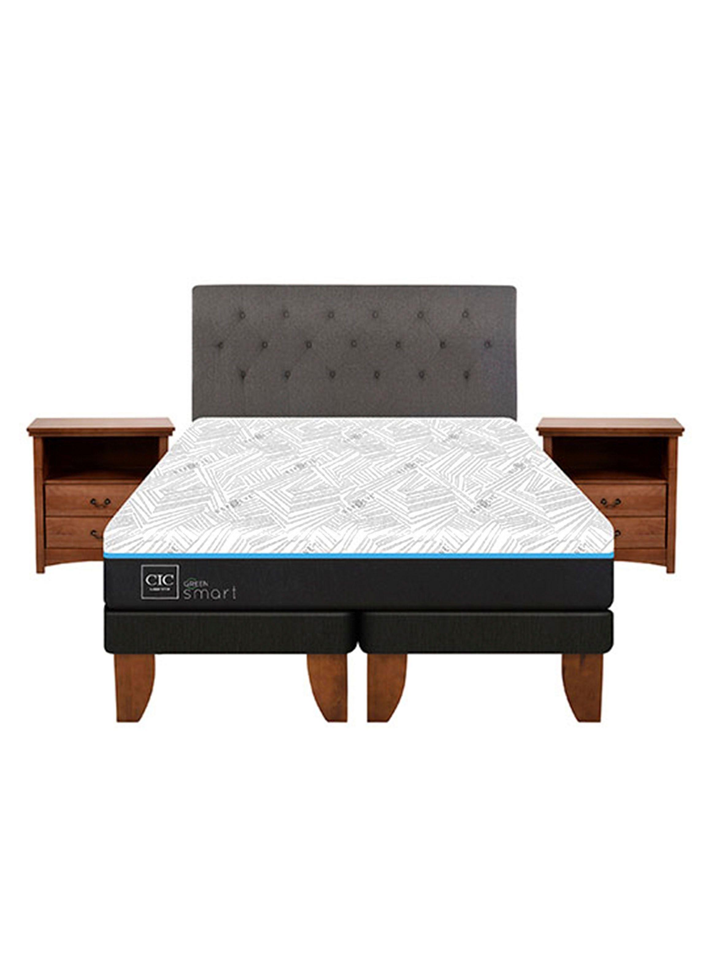 Cama Europea Green Infinity King + Set Muebles Kavery-2