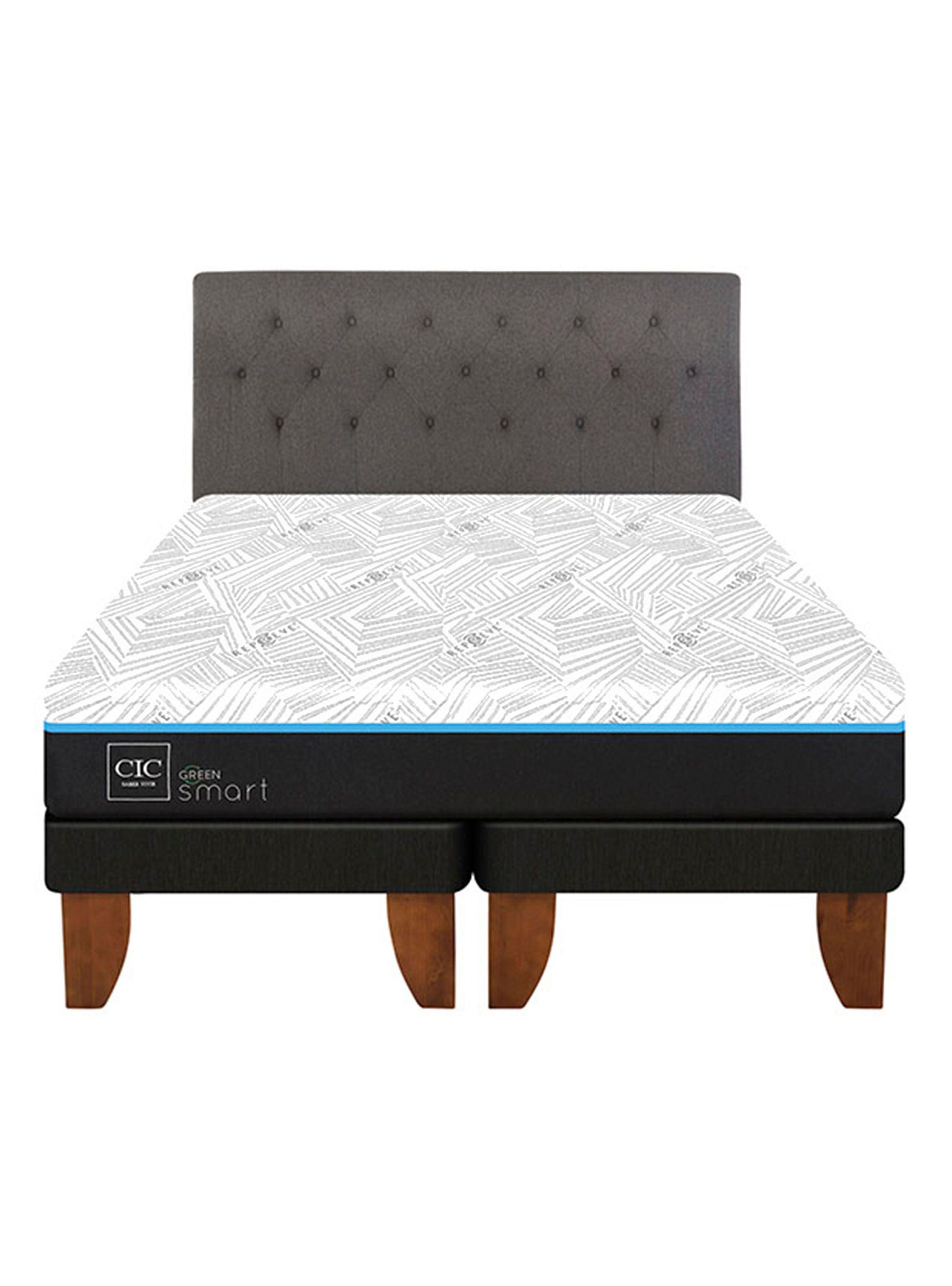 Cama Europea Green Infinity 2 Plazas Base Dividida + Respaldo Kavery-2