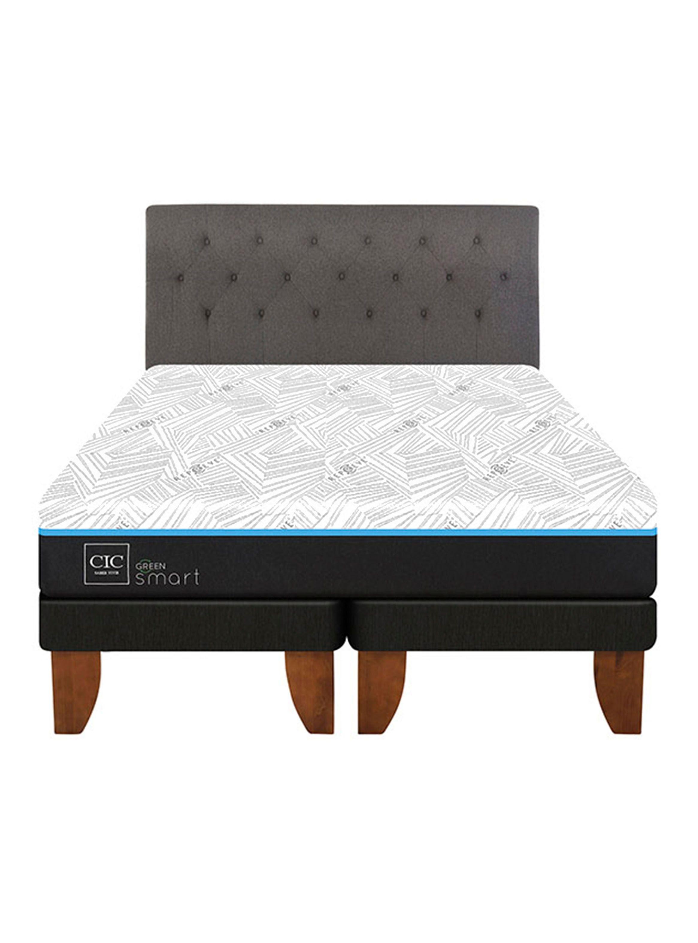 Cama Europea Green Infinity King + Respaldo Kavery-2